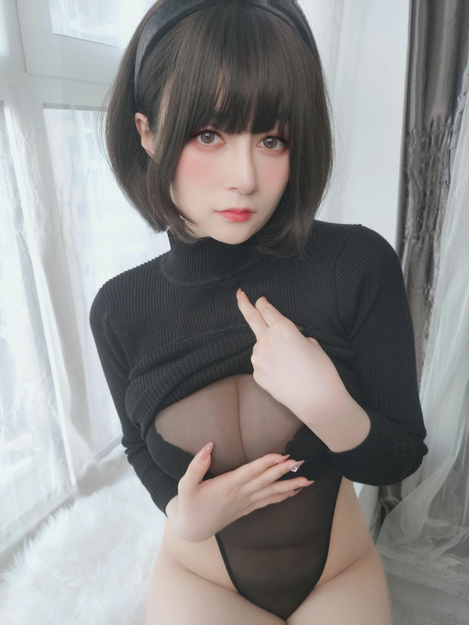 白银81 NO.095 2022年4月fantia合集 [380P11V-1.30GB]-【20220422】高叉黒連体衣_第1集