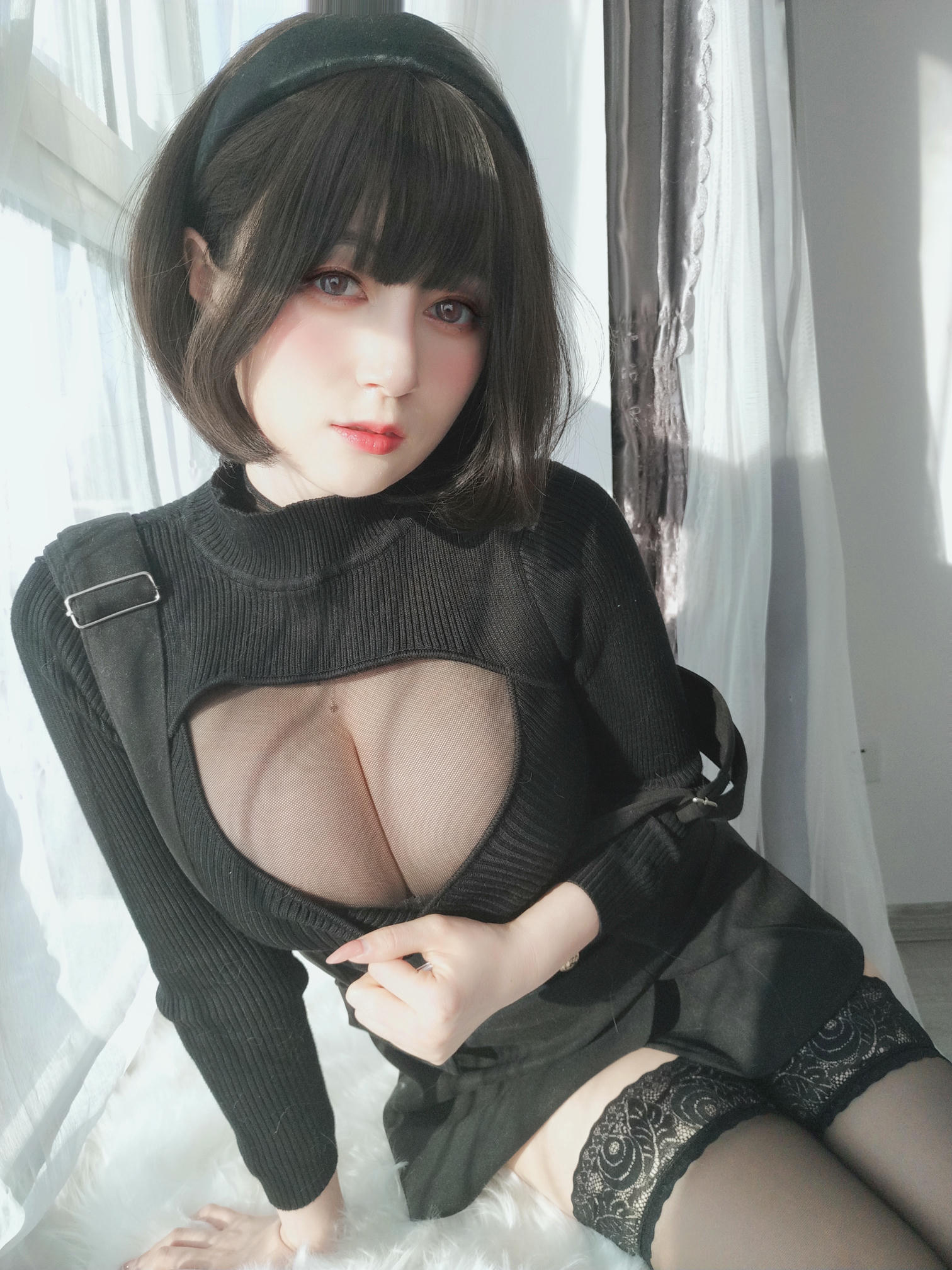白银81 NO.119 2022年4月会员合集（24期）[386P+11V-1.29G]-2022-04-21 毛衣下的黑色透明连体衣 [28P2V-155MB]_第2集