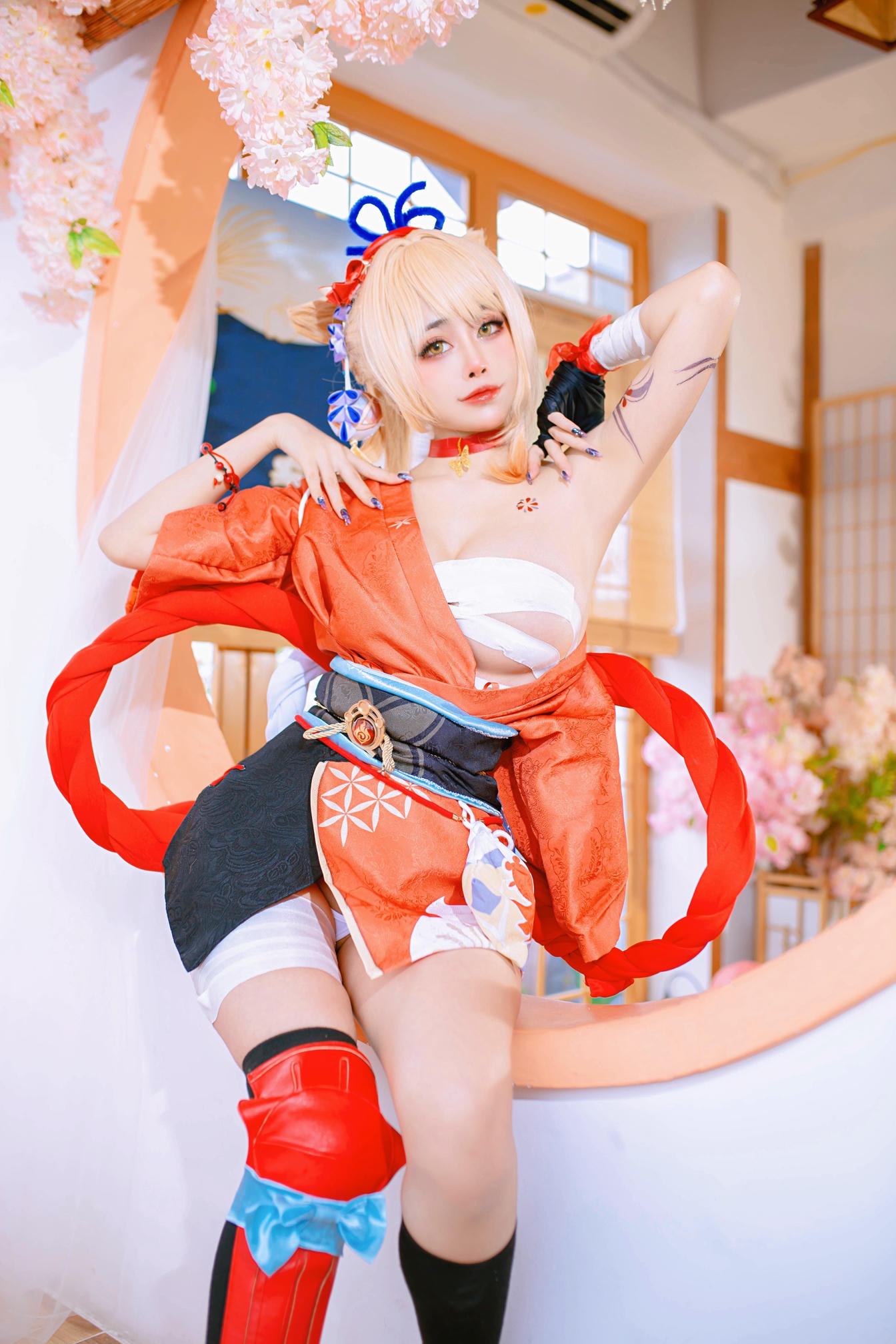日本coser-Byoru NO.214 Yoimiya Genshin Impact[58P-2V-365.6M]_第1集