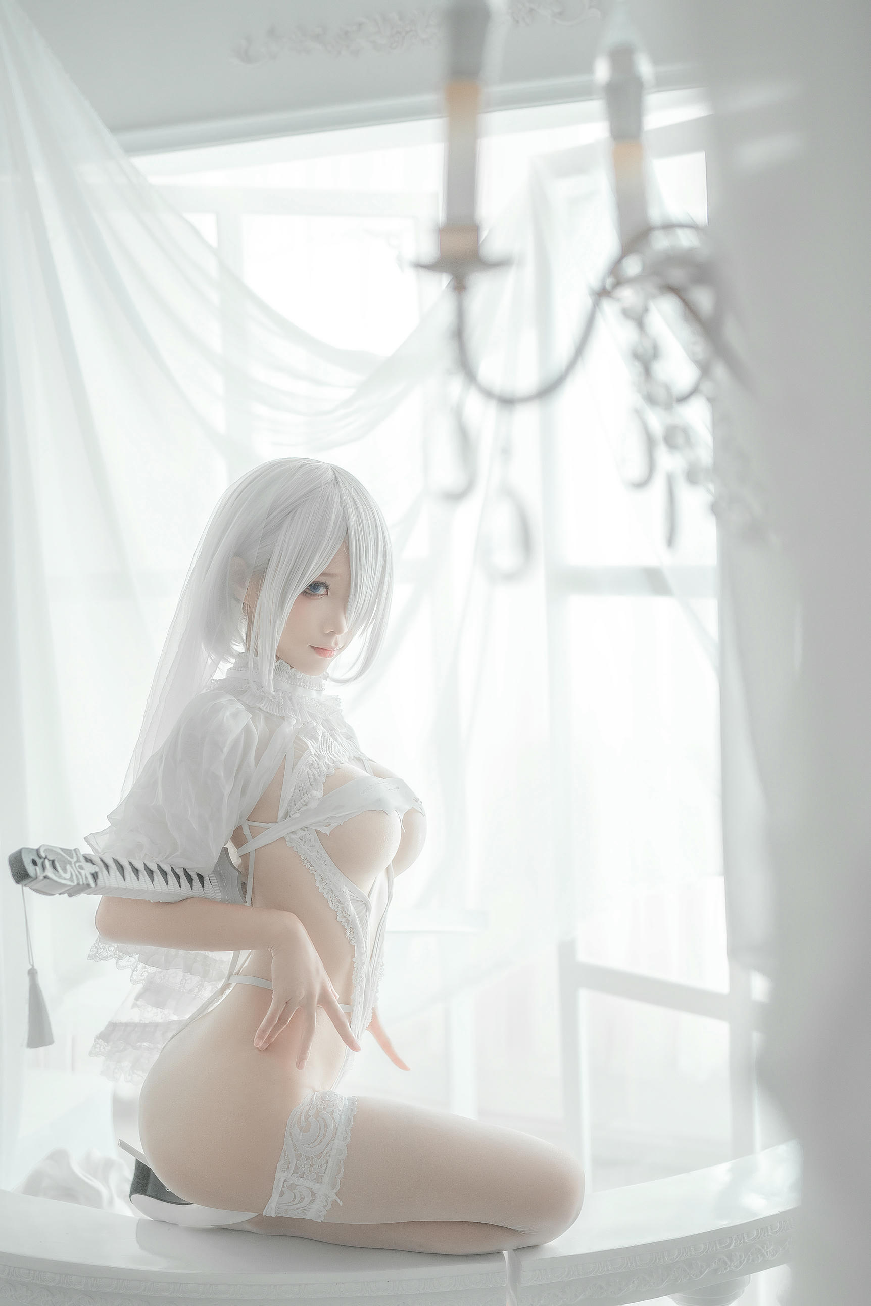 蠢沫沫 NO.135 2B 白婚纱 [59P 536MB]_第2集