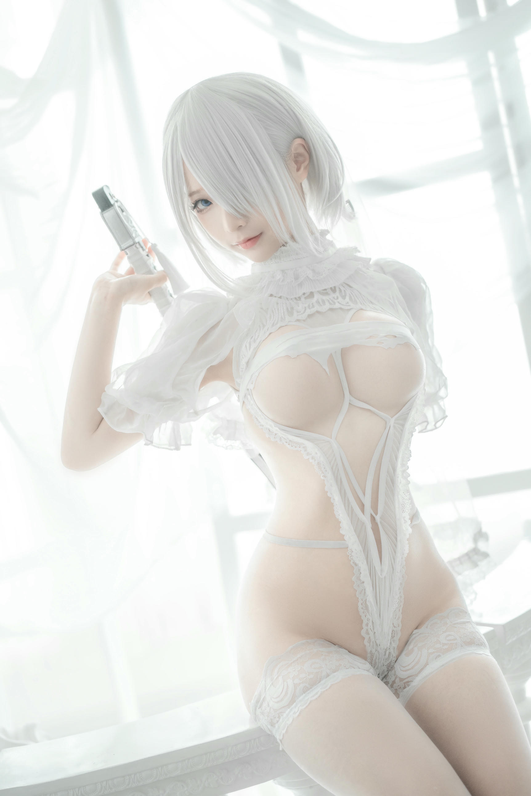 蠢沫沫 NO.135 2B 白婚纱 [59P 536MB]_第1集