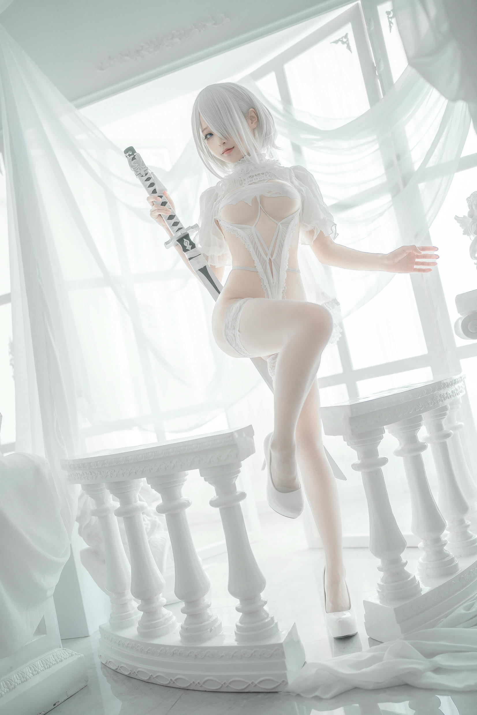 蠢沫沫 NO.135 2B 白婚纱 [59P 536MB]_第2集