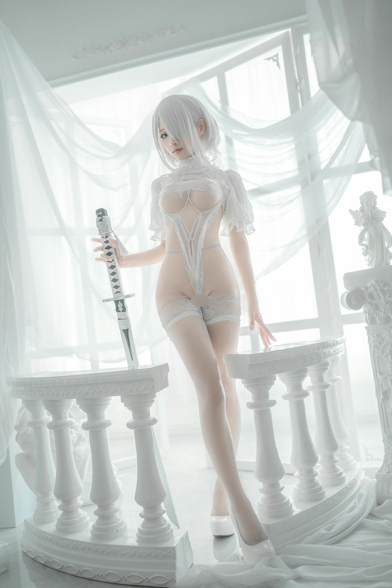 蠢沫沫 NO.135 2B 白婚纱 [59P 536MB]_第2集