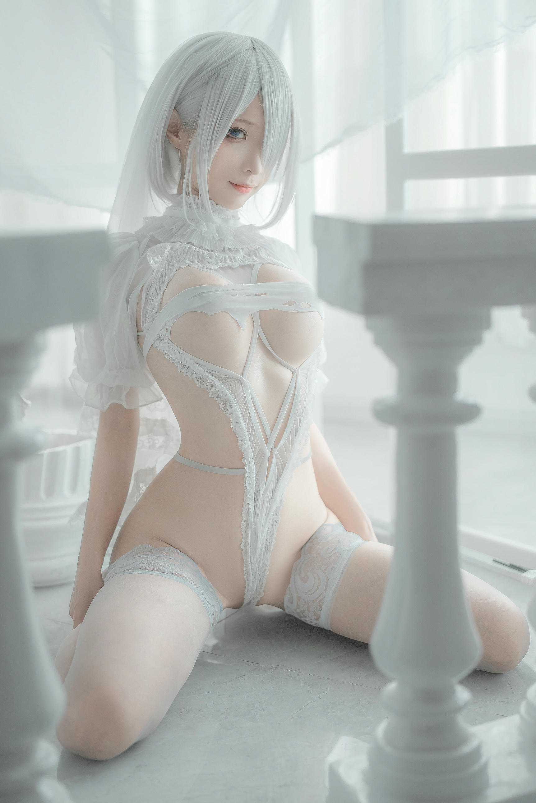 蠢沫沫 NO.135 2B 白婚纱 [59P 536MB]_第2集