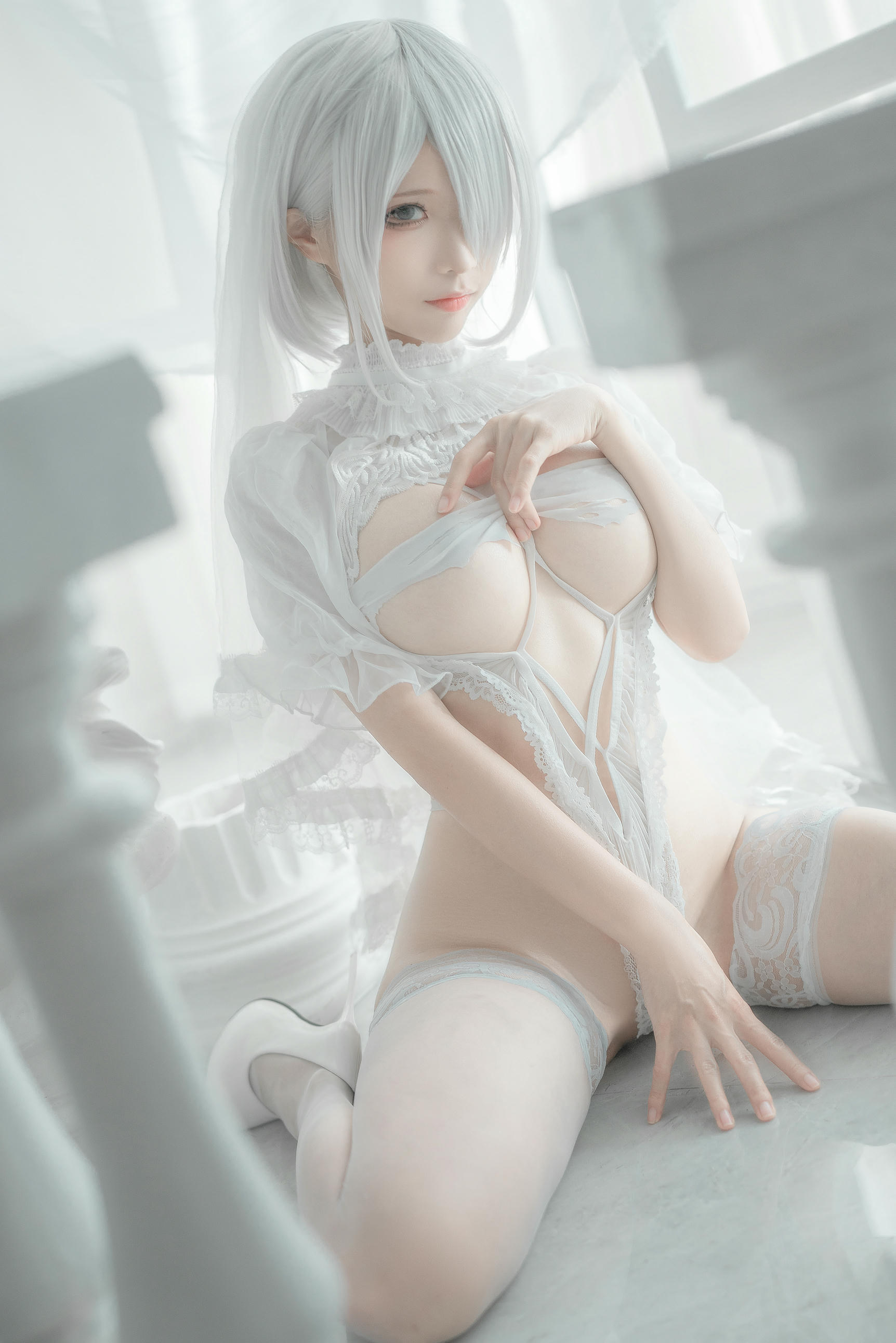 蠢沫沫 NO.135 2B 白婚纱 [59P 536MB]_第2集