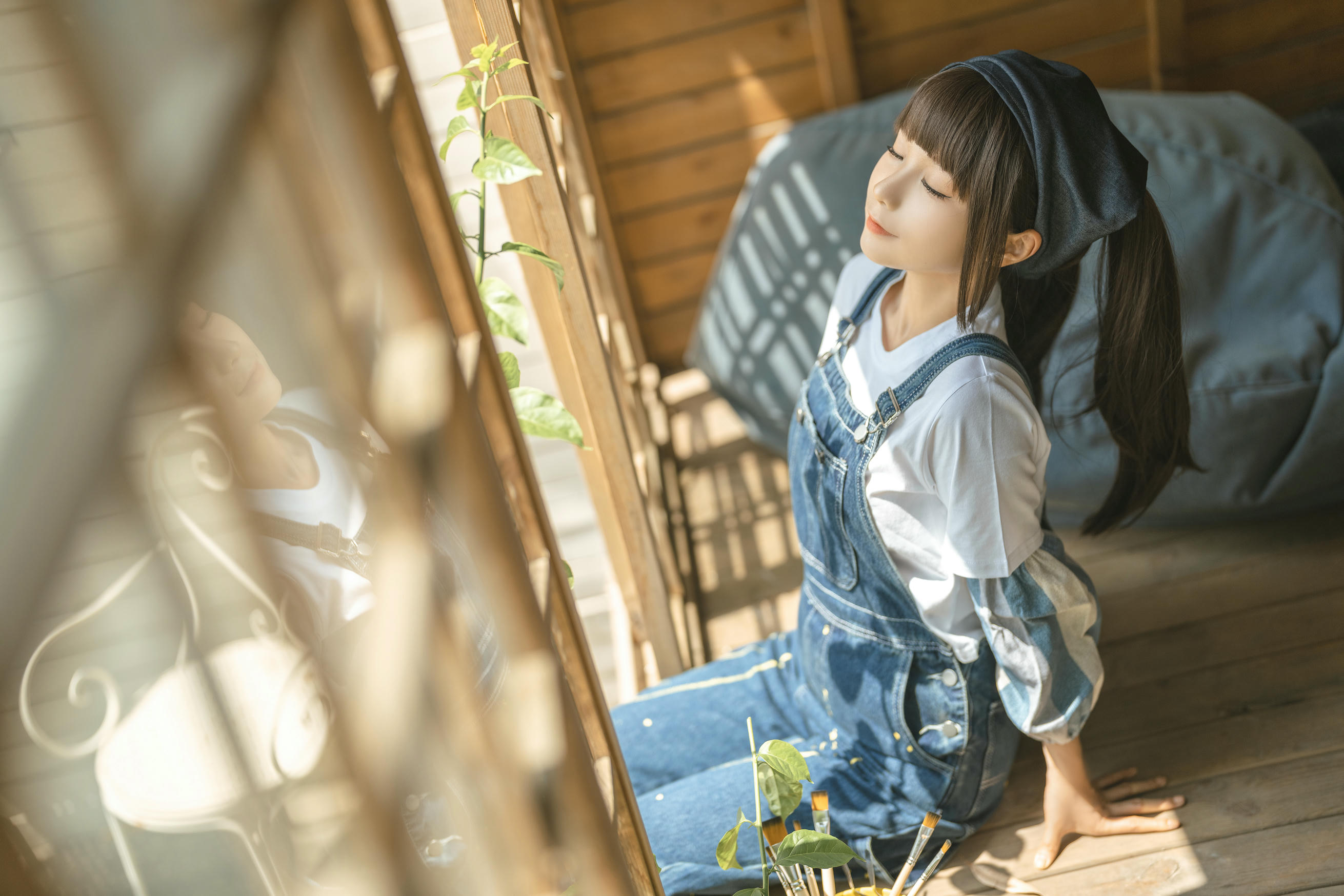 蠢沫沫 NO.182 画室背带裤 绅士版 [110P 1.08GB]_第2集