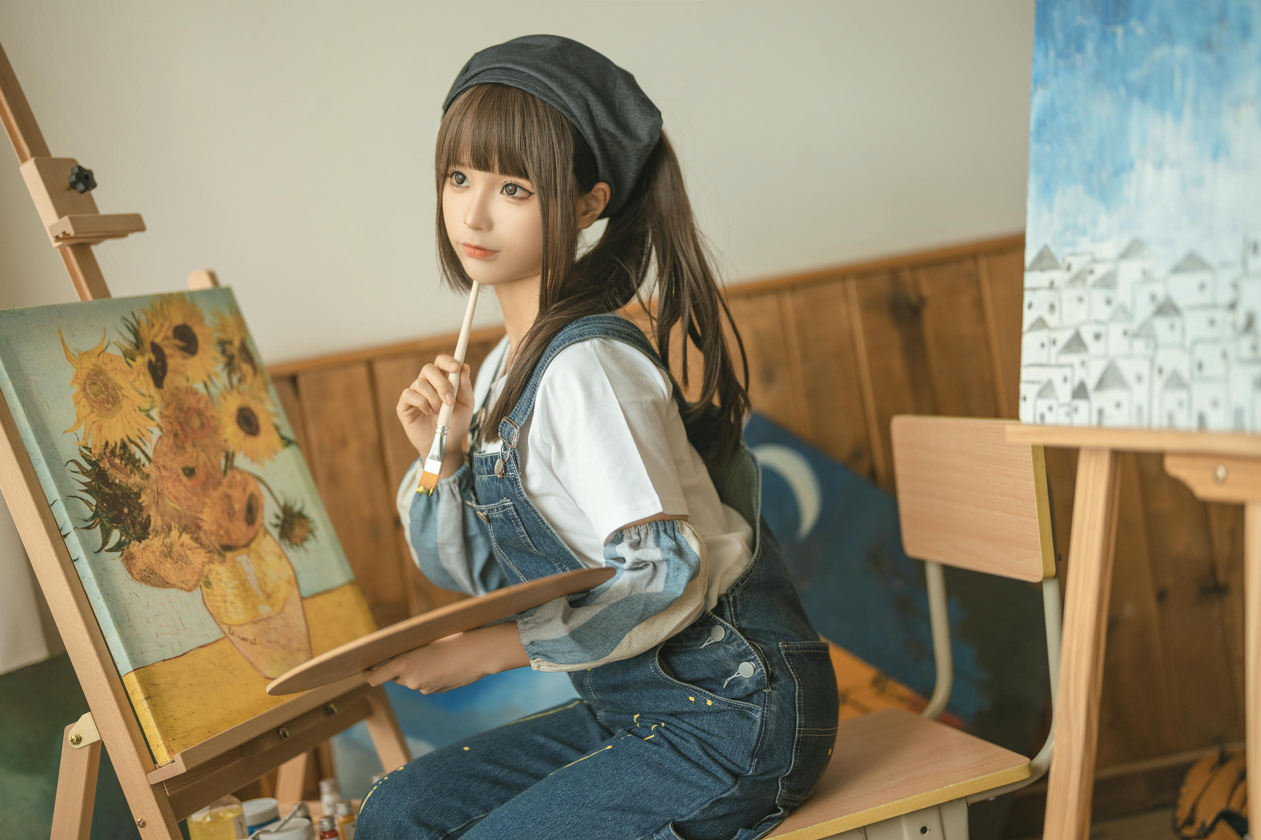 蠢沫沫 NO.182 画室背带裤 绅士版 [110P 1.08GB]_第3集