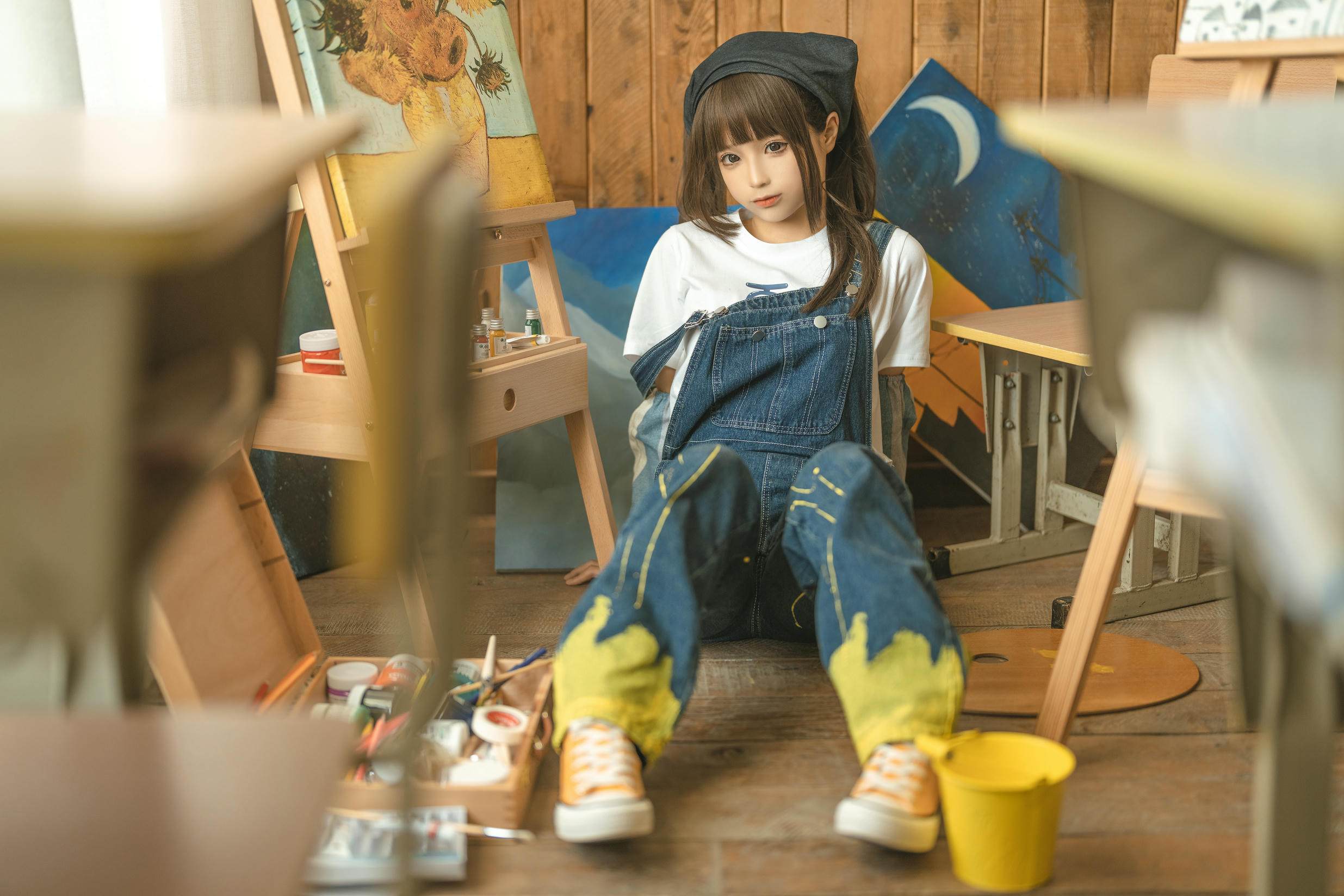 蠢沫沫 NO.182 画室背带裤 绅士版 [110P 1.08GB]_第3集