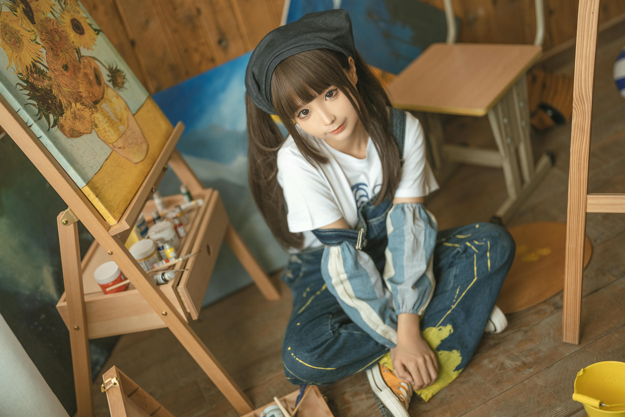 蠢沫沫 NO.182 画室背带裤 绅士版 [110P 1.08GB]_第3集