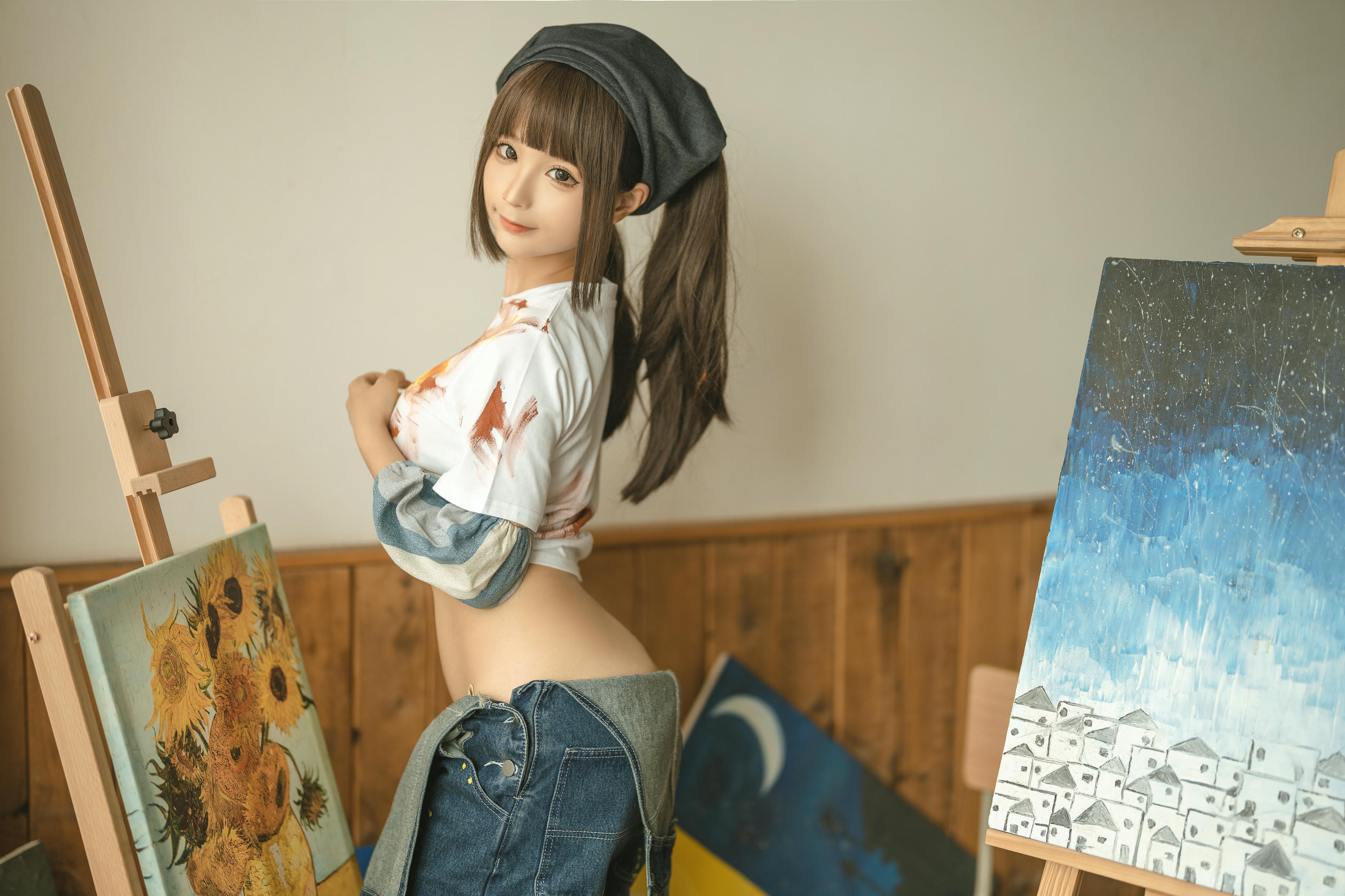 蠢沫沫 NO.182 画室背带裤 绅士版 [110P 1.08GB]_第3集