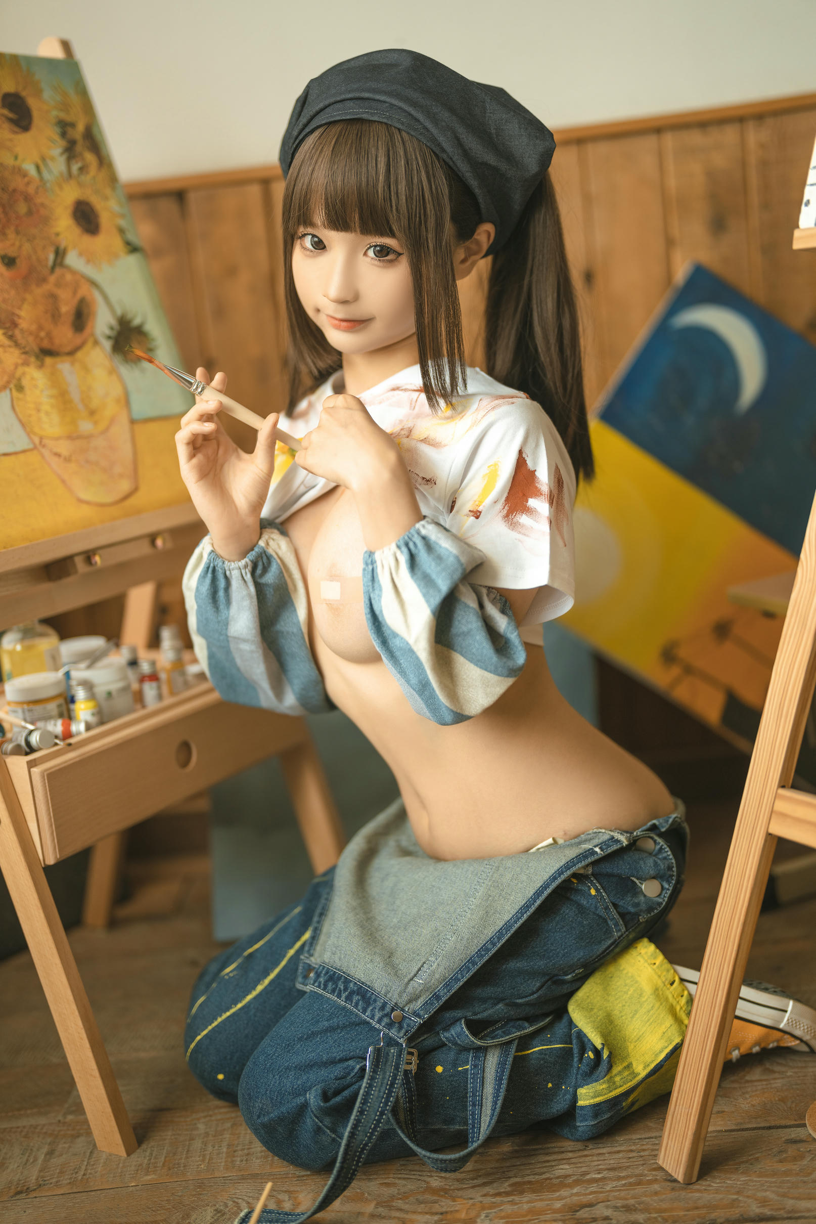蠢沫沫 NO.182 画室背带裤 绅士版 [110P 1.08GB]_第3集