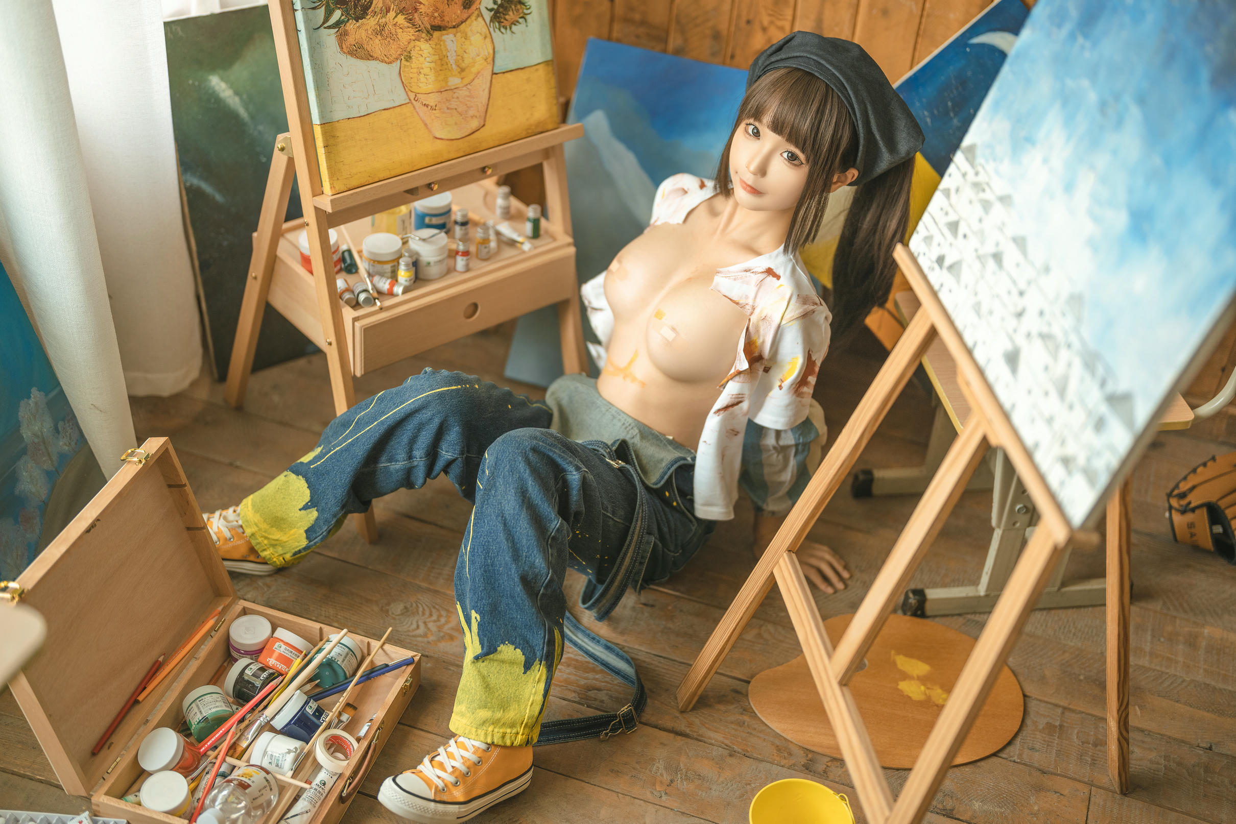 蠢沫沫 NO.182 画室背带裤 绅士版 [110P 1.08GB]_第4集