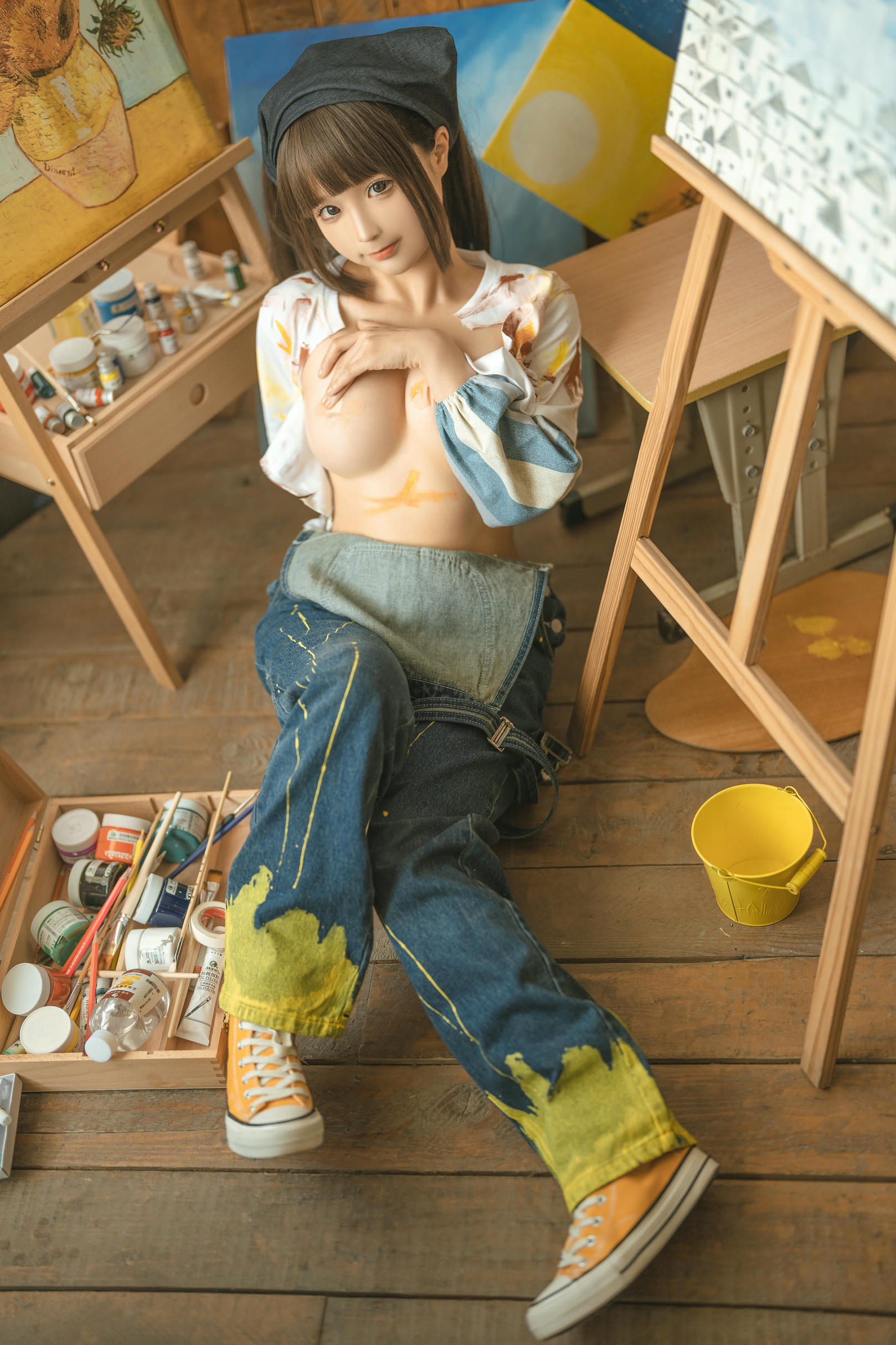 蠢沫沫 NO.182 画室背带裤 绅士版 [110P 1.08GB]_第4集
