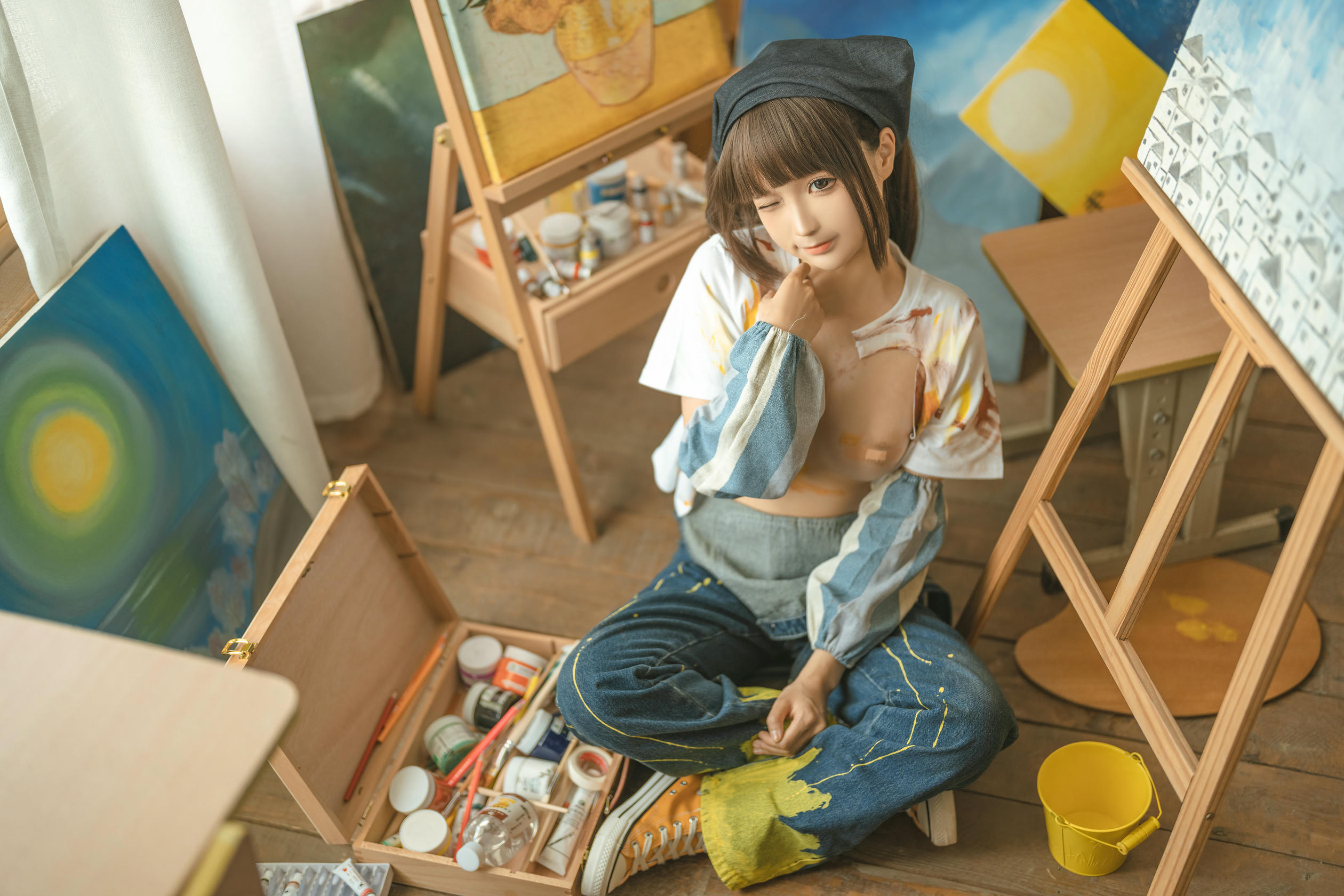 蠢沫沫 NO.182 画室背带裤 绅士版 [110P 1.08GB]_第4集