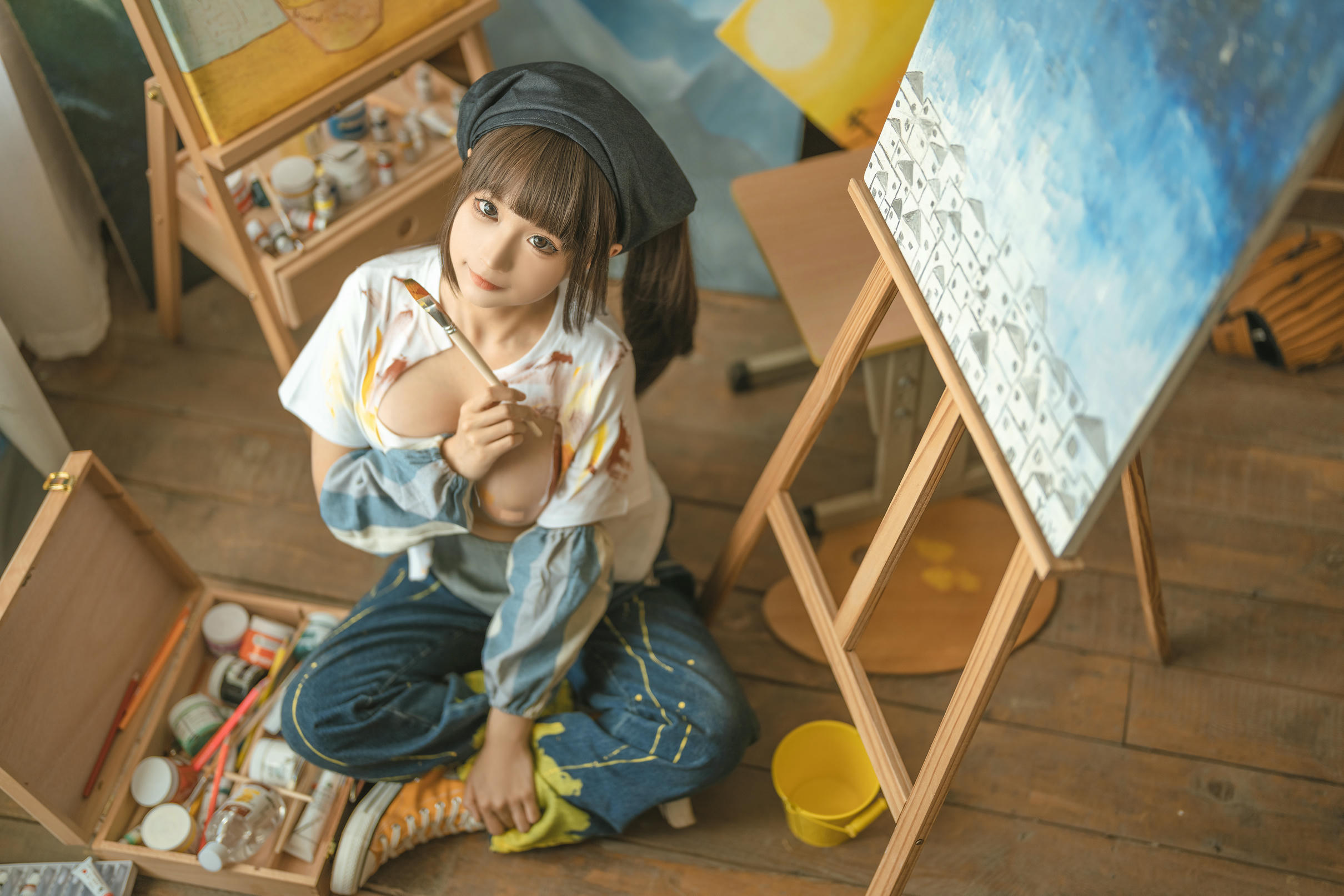 蠢沫沫 NO.182 画室背带裤 绅士版 [110P 1.08GB]_第4集