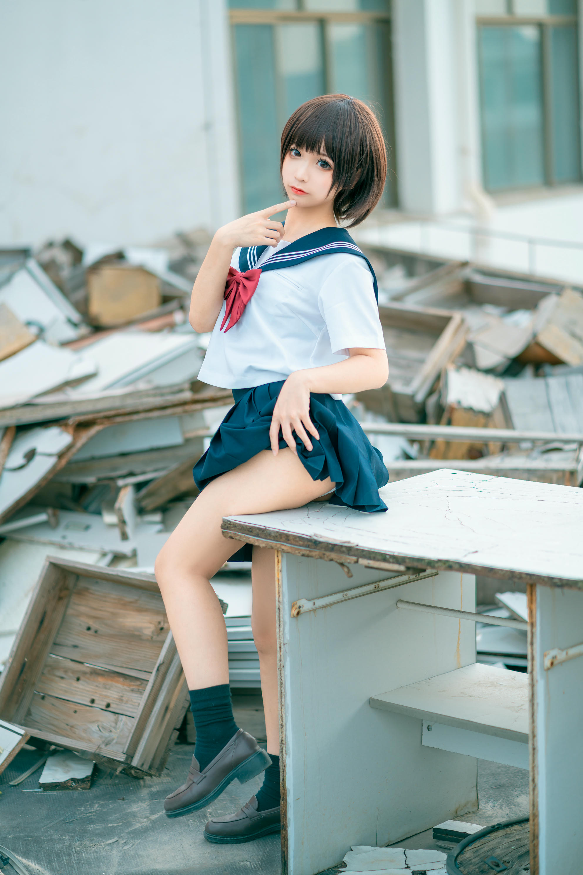 蠢沫沫 NO.046 天台jk [40P 443MB]_第1集