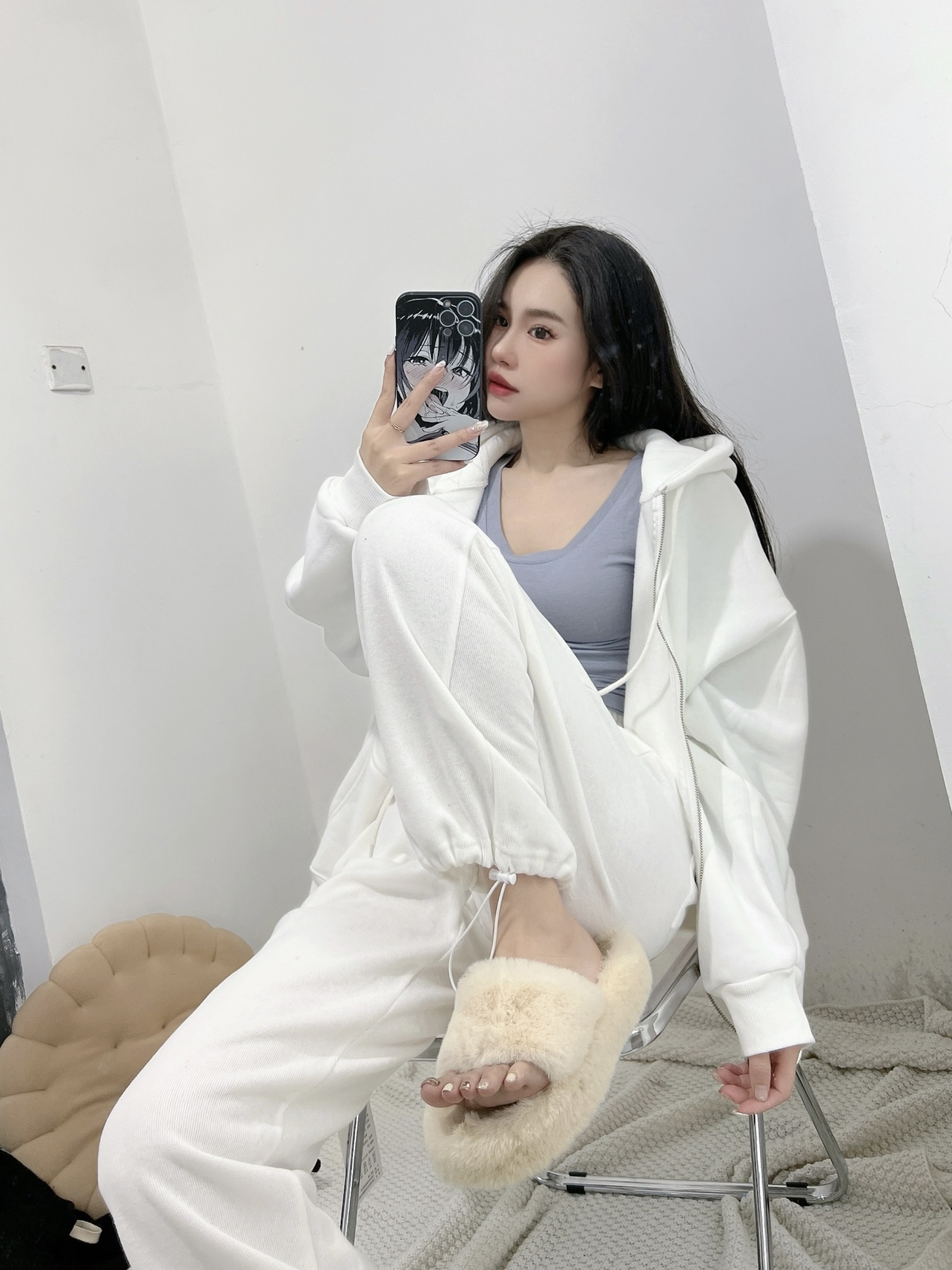 粉色的猪陈佩奇微密圈-102 冬季宽松oversize连帽卫衣开衫休闲情侣拉链外套女春秋_第1集