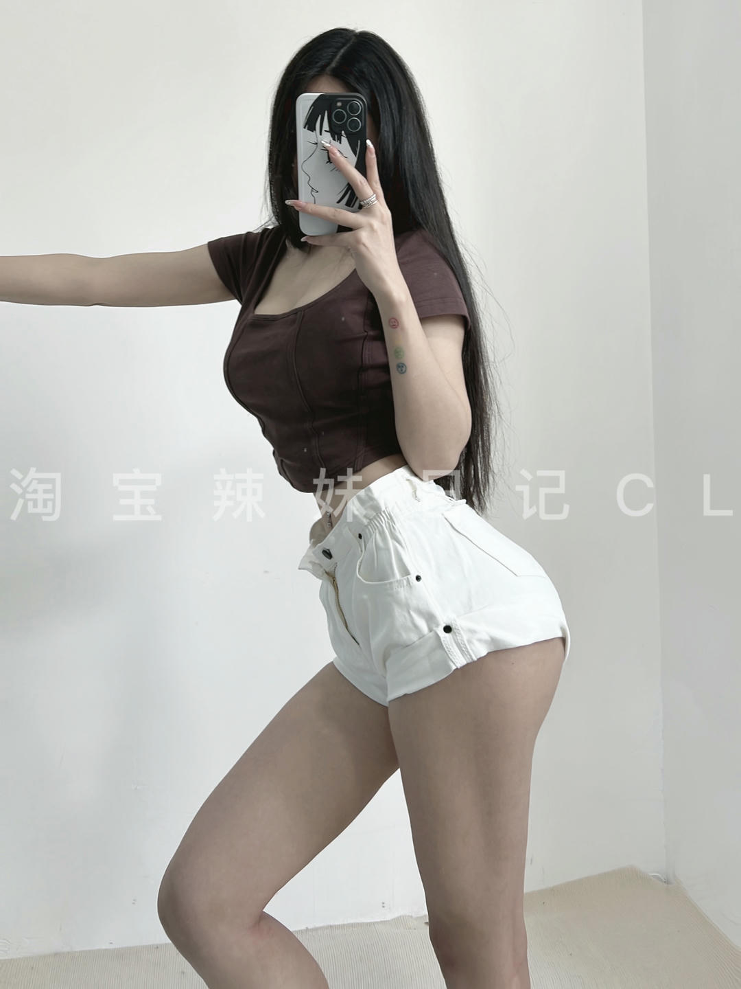 粉色的猪陈佩奇微密圈-160 高腰牛仔夏季新款欧美阔腿松紧腰卷边女纯色牛仔短裤热_第1集