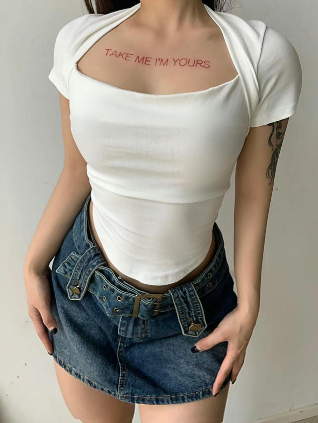 粉色的猪陈佩奇微密圈-163 欧美街拍辣妹超短款腰带牛仔裙裤潮流百搭复古做旧迷你_第1集