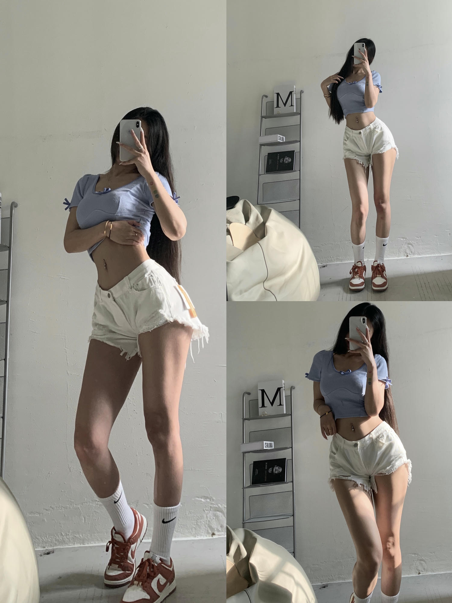 粉色的猪陈佩奇微密圈-178 高街辣妹毛边牛仔热裤新款显瘦百搭个性破洞短裤女潮夏_第1集