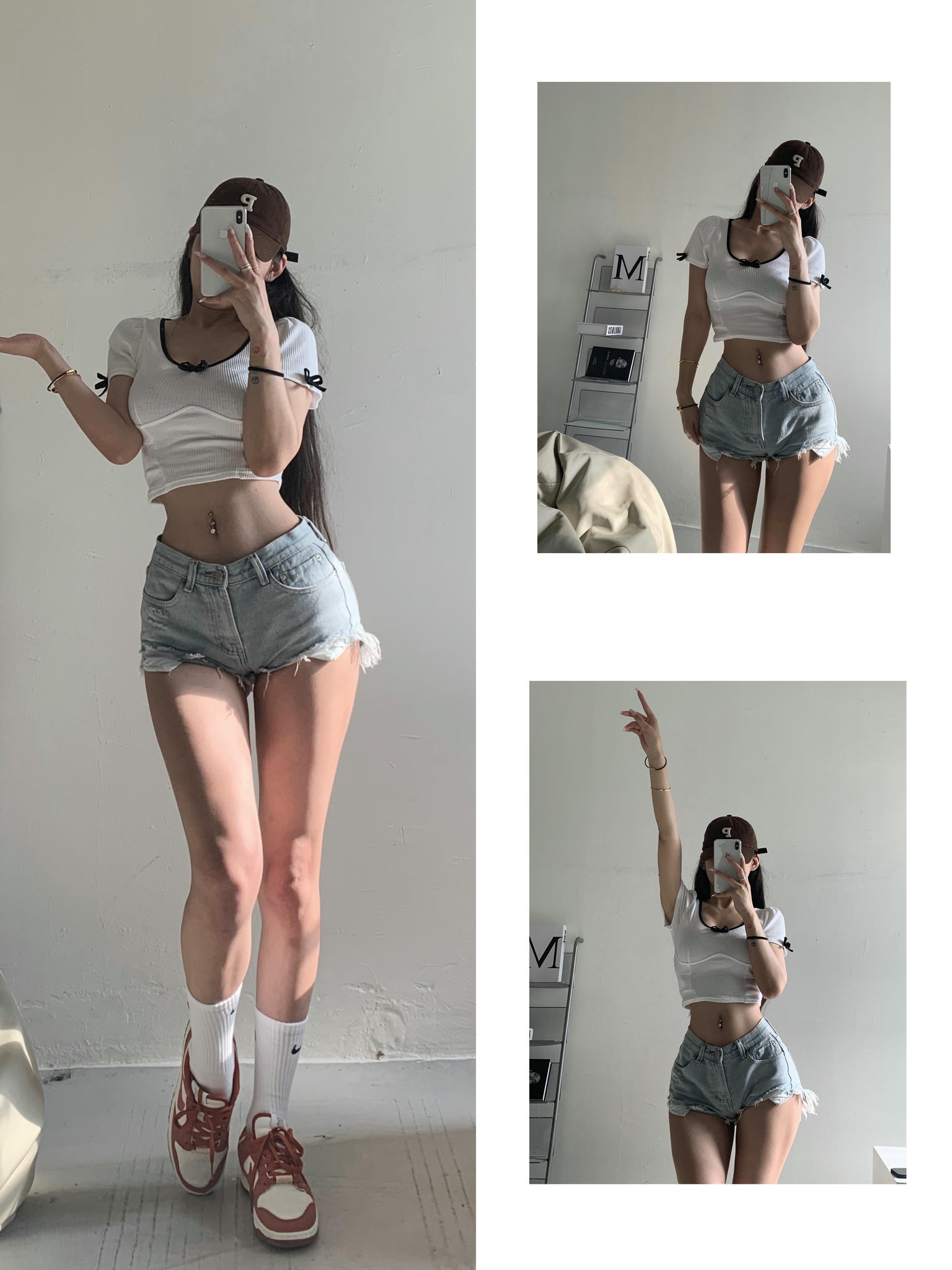 粉色的猪陈佩奇微密圈-178 高街辣妹毛边牛仔热裤新款显瘦百搭个性破洞短裤女潮夏_第1集