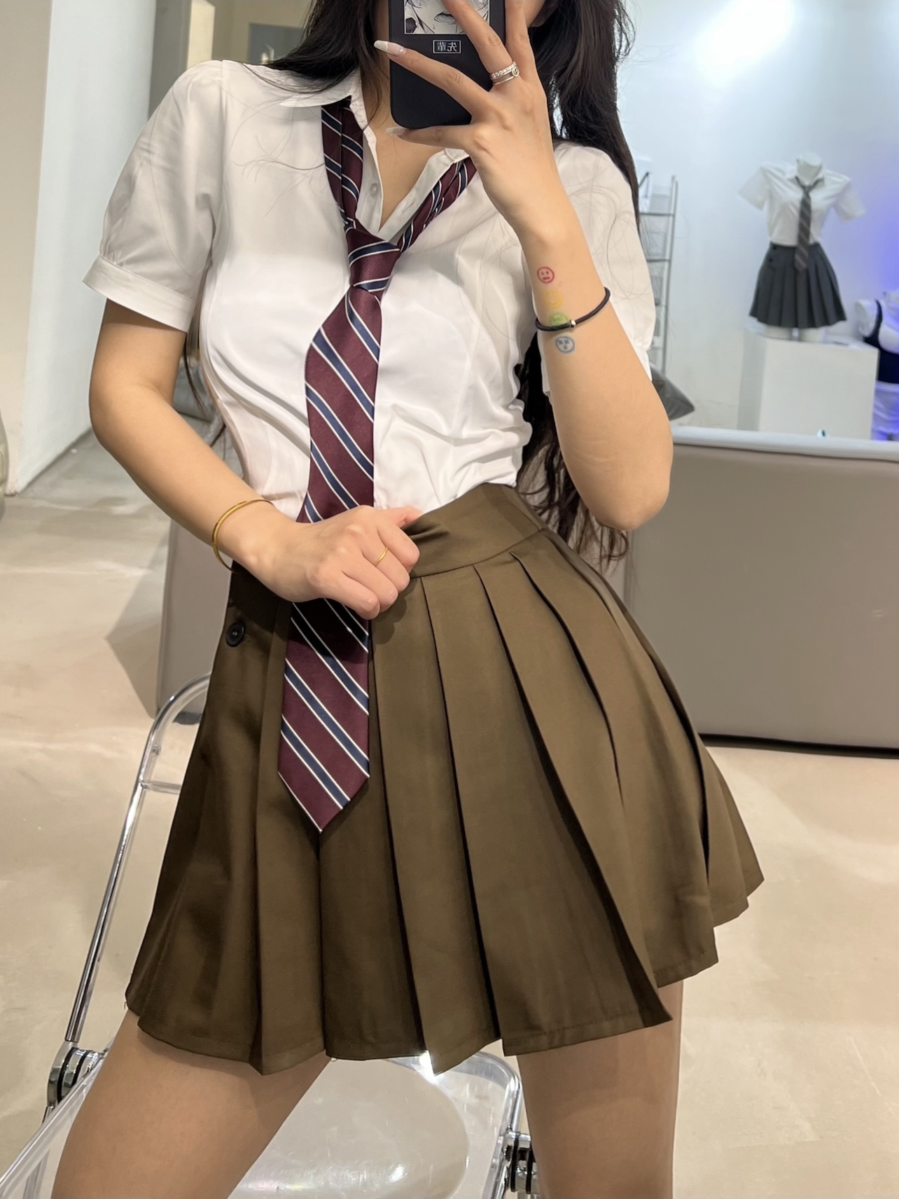 粉色的猪陈佩奇微密圈-184 夏季新款高腰百褶裙女学院风减龄半身裙防走光侧门襟裤_第1集