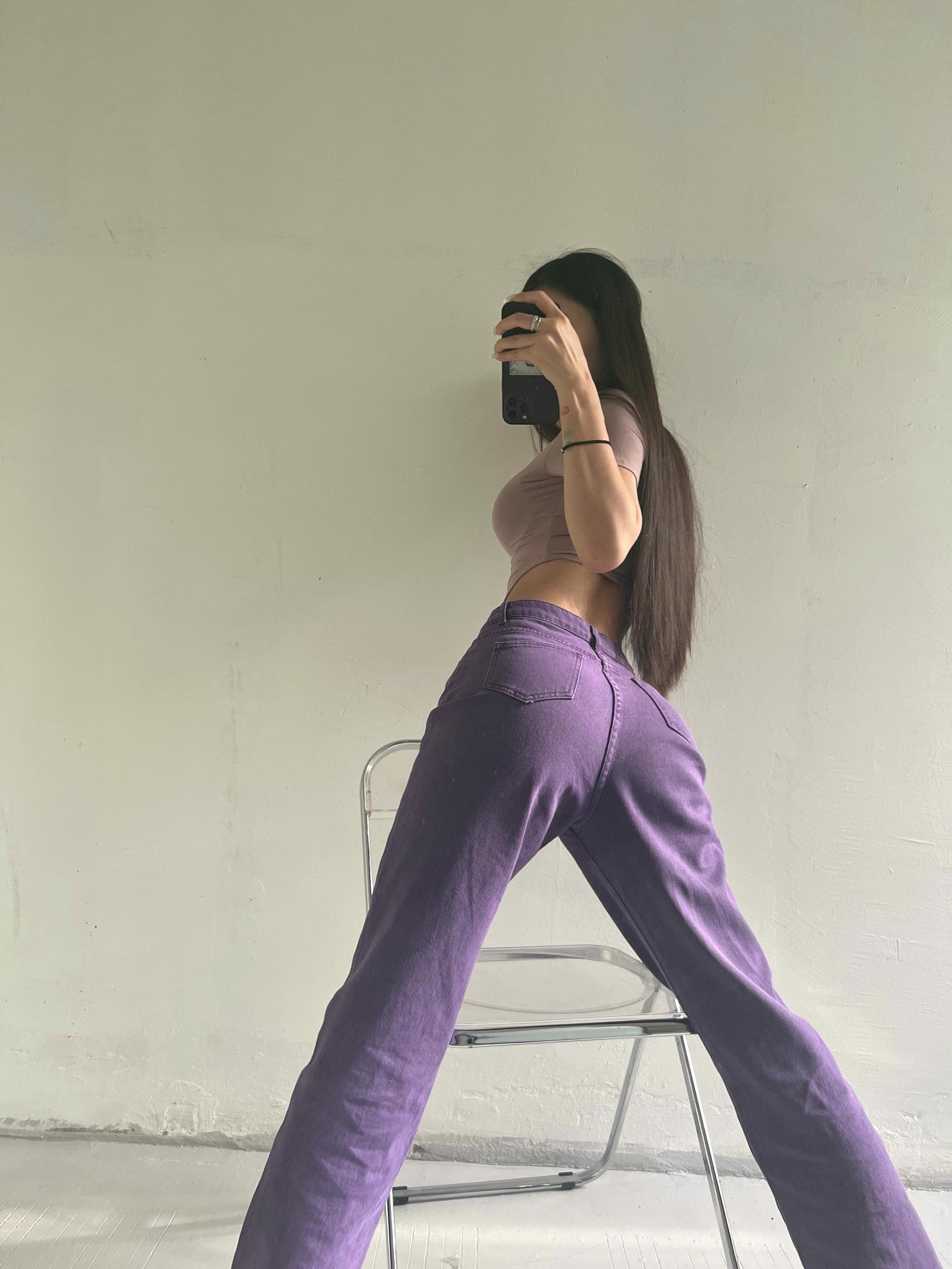 粉色的猪陈佩奇微密圈-185 美式复古绿色阔腿牛仔女高腰垂直感宽松显瘦直筒拖地裤_第1集
