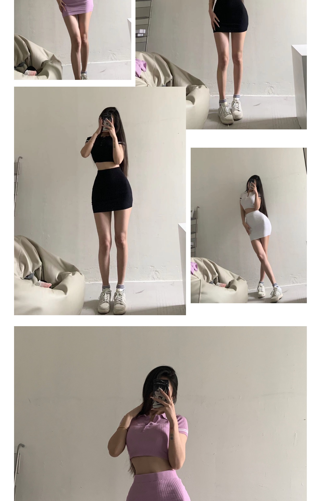 粉色的猪陈佩奇微密圈-187 美式小众针织休闲套装夏季新款短袖T恤_针织半身裙_第1集
