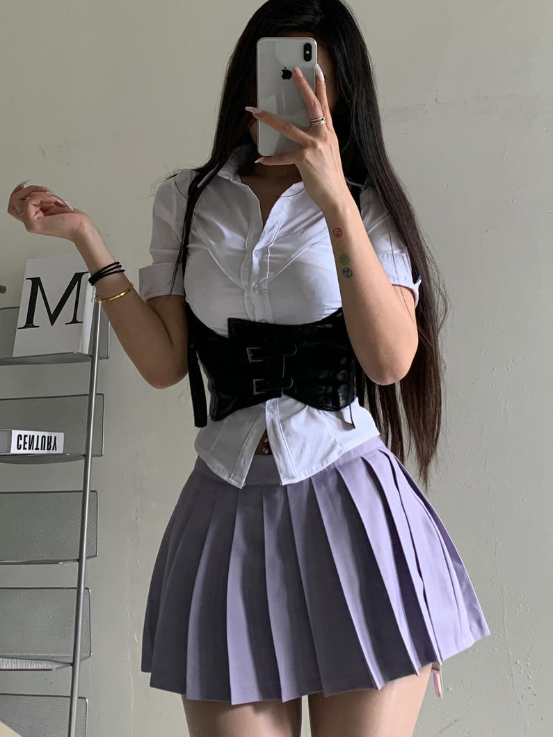 粉色的猪陈佩奇微密圈-190 夏季新款学院风百褶裙半身裙女高腰少女防走光A字短裙_第1集