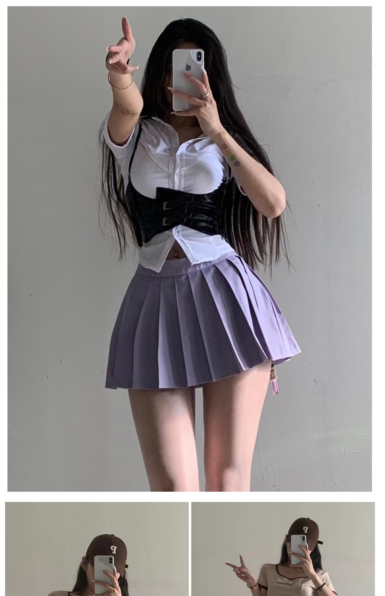 粉色的猪陈佩奇微密圈-190 夏季新款学院风百褶裙半身裙女高腰少女防走光A字短裙_第1集