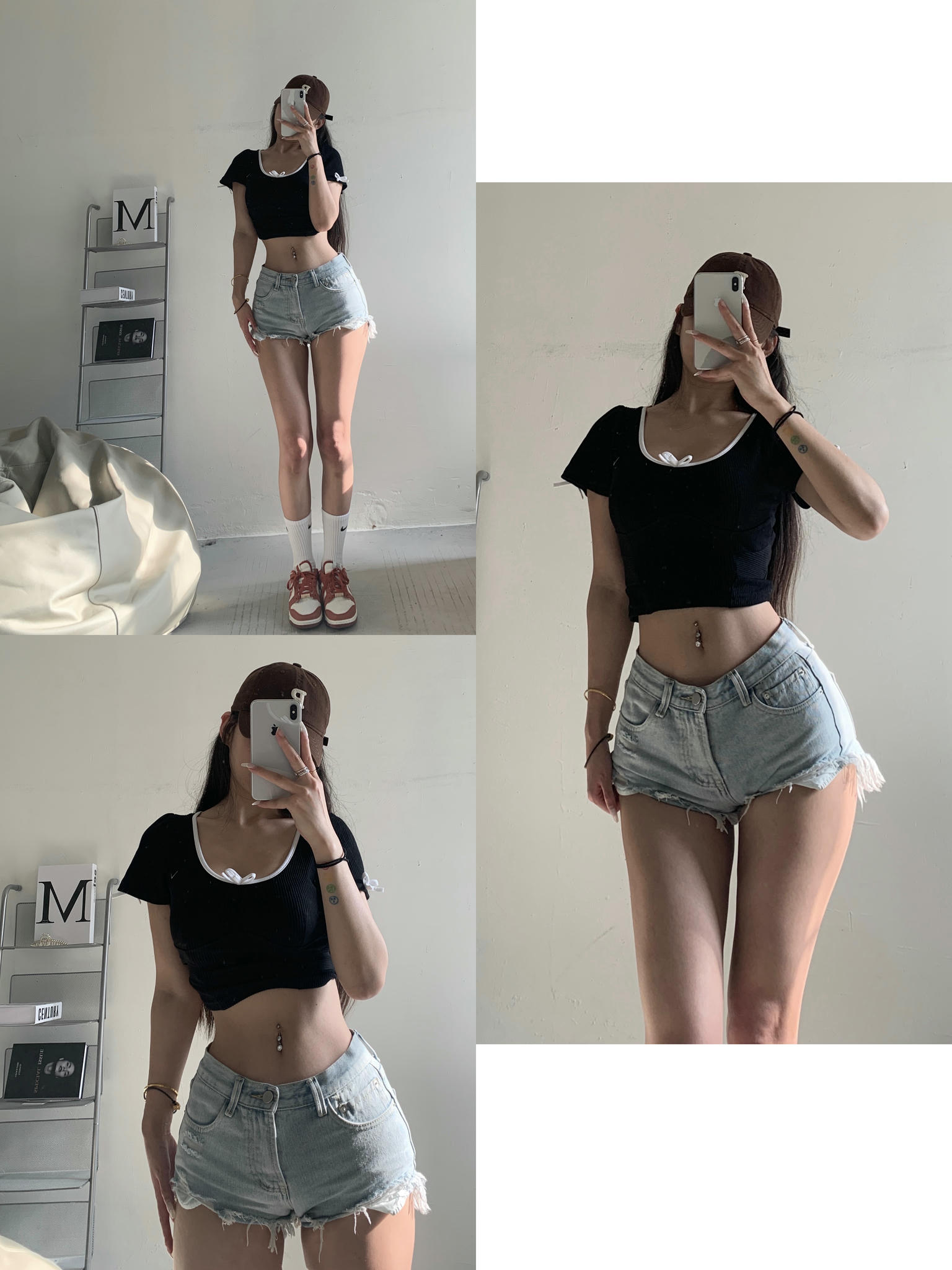 粉色的猪陈佩奇微密圈-191 夏季修身短款高腰露脐短袖上衣少女甜美螺纹针织蝴蝶_第1集