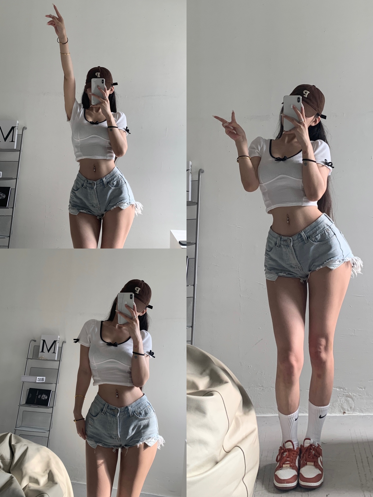 粉色的猪陈佩奇微密圈-191 夏季修身短款高腰露脐短袖上衣少女甜美螺纹针织蝴蝶_第1集