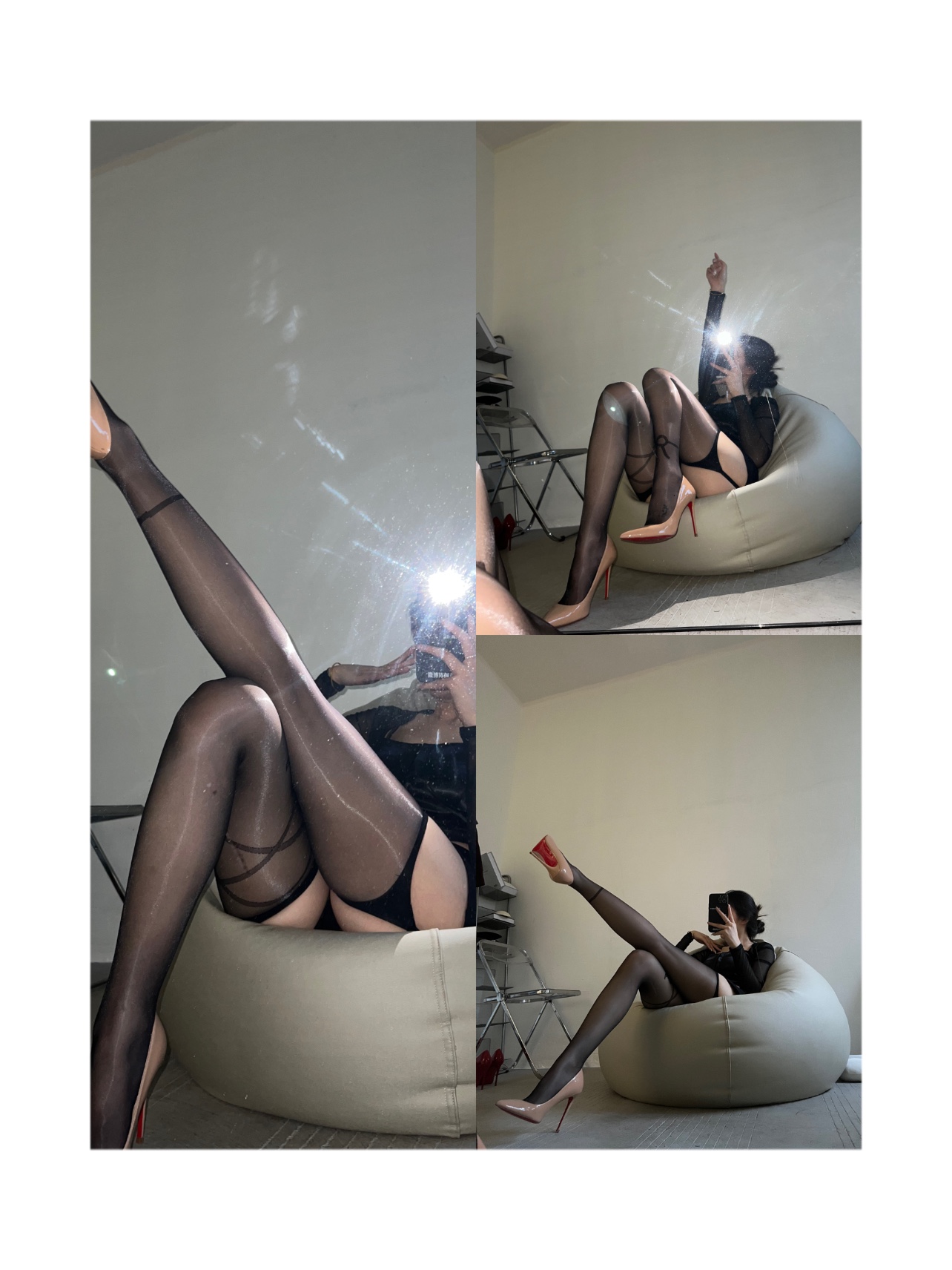 粉色的猪陈佩奇微密圈-208 极CL 光蝴蝶交叉吊带一体袜腰带字母款油亮性感丝袜丝滑_第1集