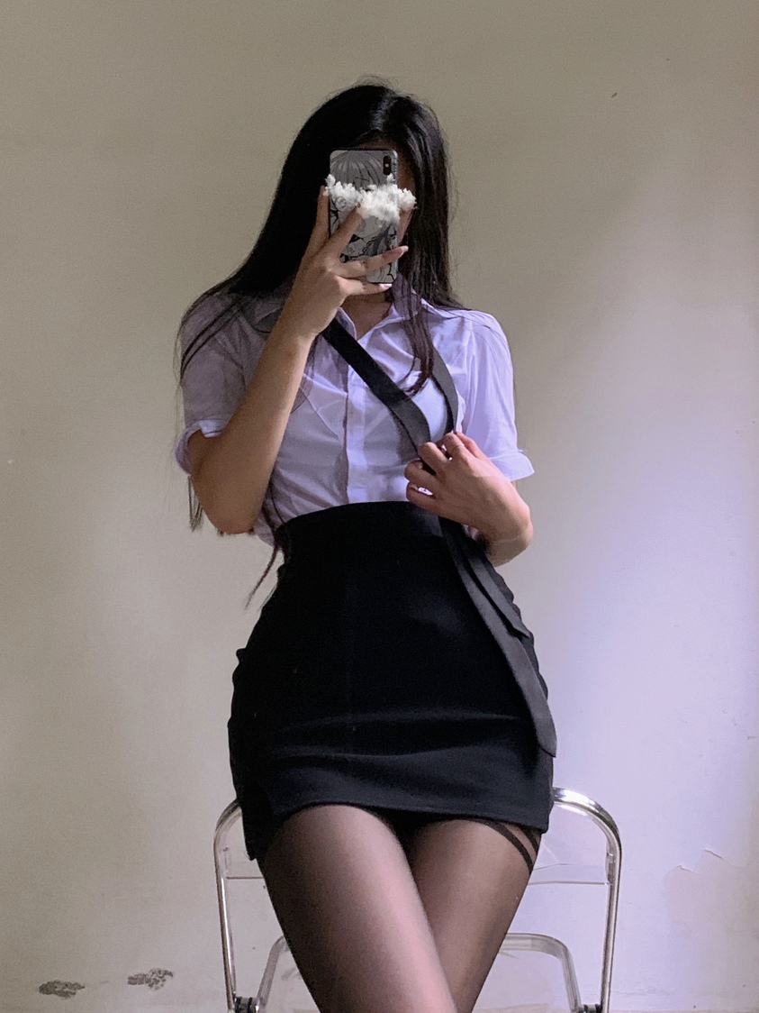 粉色的猪陈佩奇微密圈-043 20夏季OL高腰显瘦显腿长加厚网球裙百褶裙A字短裙衬衣_第1集