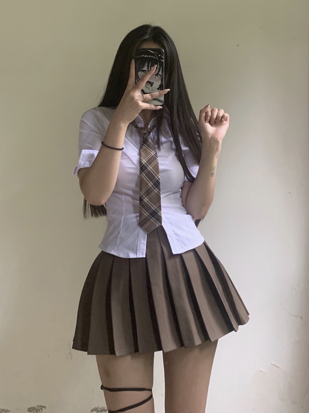 粉色的猪陈佩奇微密圈-054 百褶裙女2021春夏季高腰a字显瘦短裙学院风百搭半身裙_第1集