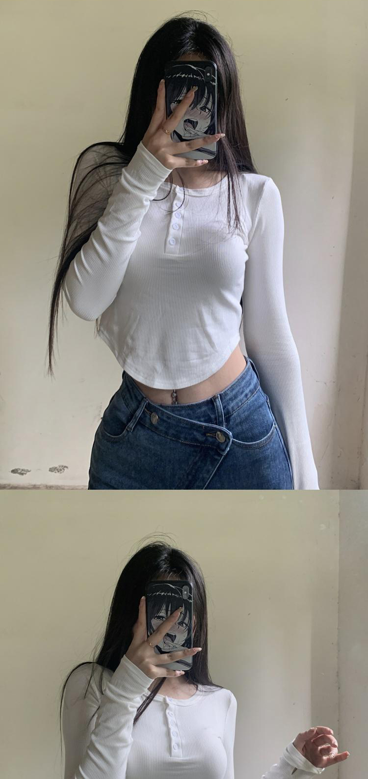 粉色的猪陈佩奇微密圈-065 纯色打底衫女内搭高腰显瘦短款露脐网红紧身长袖t恤辣_第1集