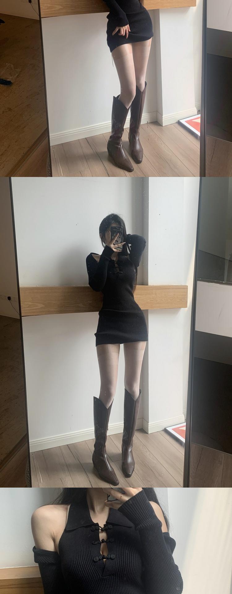 粉色的猪陈佩奇微密圈-071 秋季欧美修身款盘扣旗袍连衣裙_长袖开衫披肩两件套_第1集