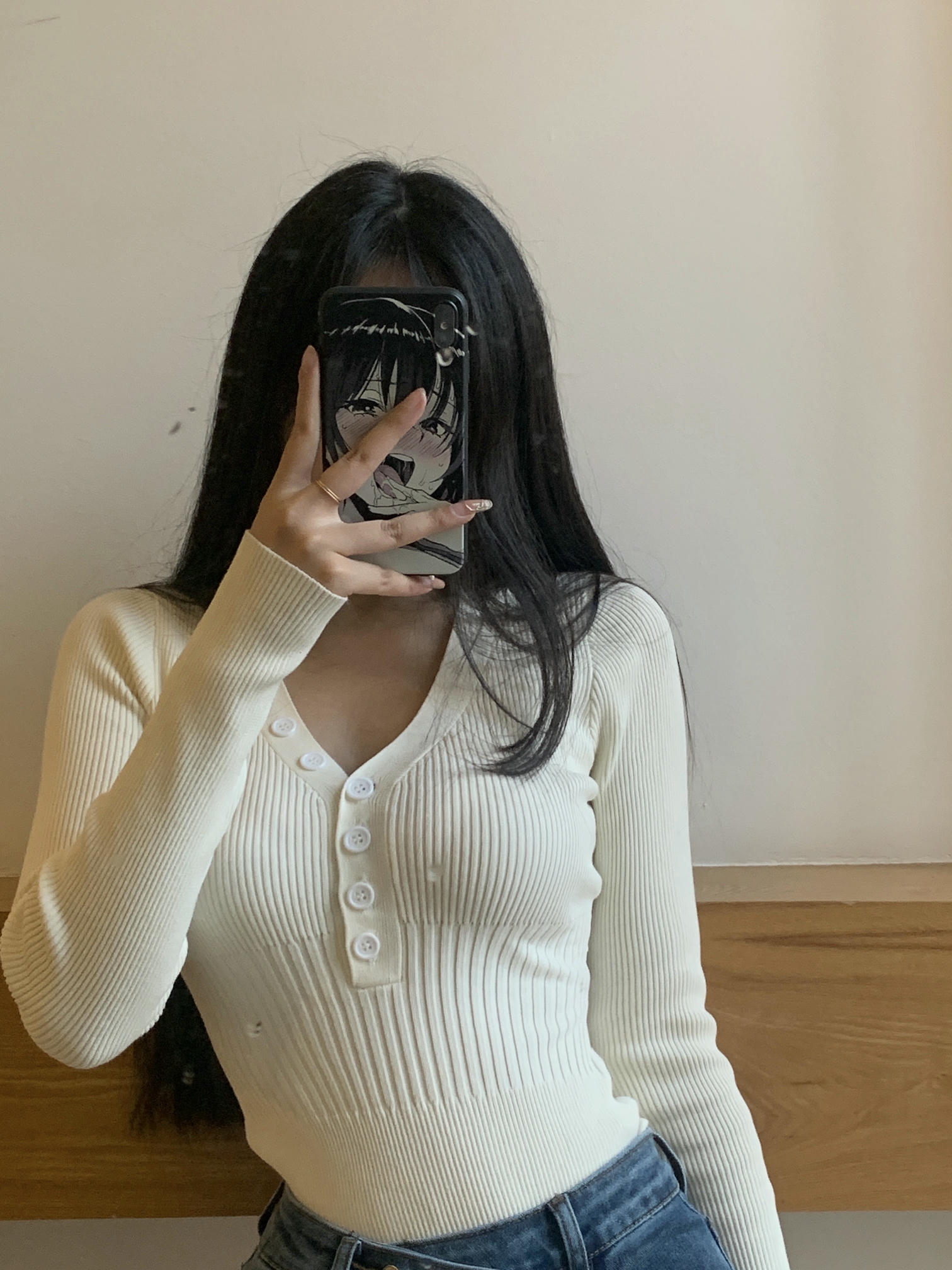 粉色的猪陈佩奇微密圈-073 21秋款欧美修身款深V系扣收腰长袖净面连体衣 有暗扣_第1集