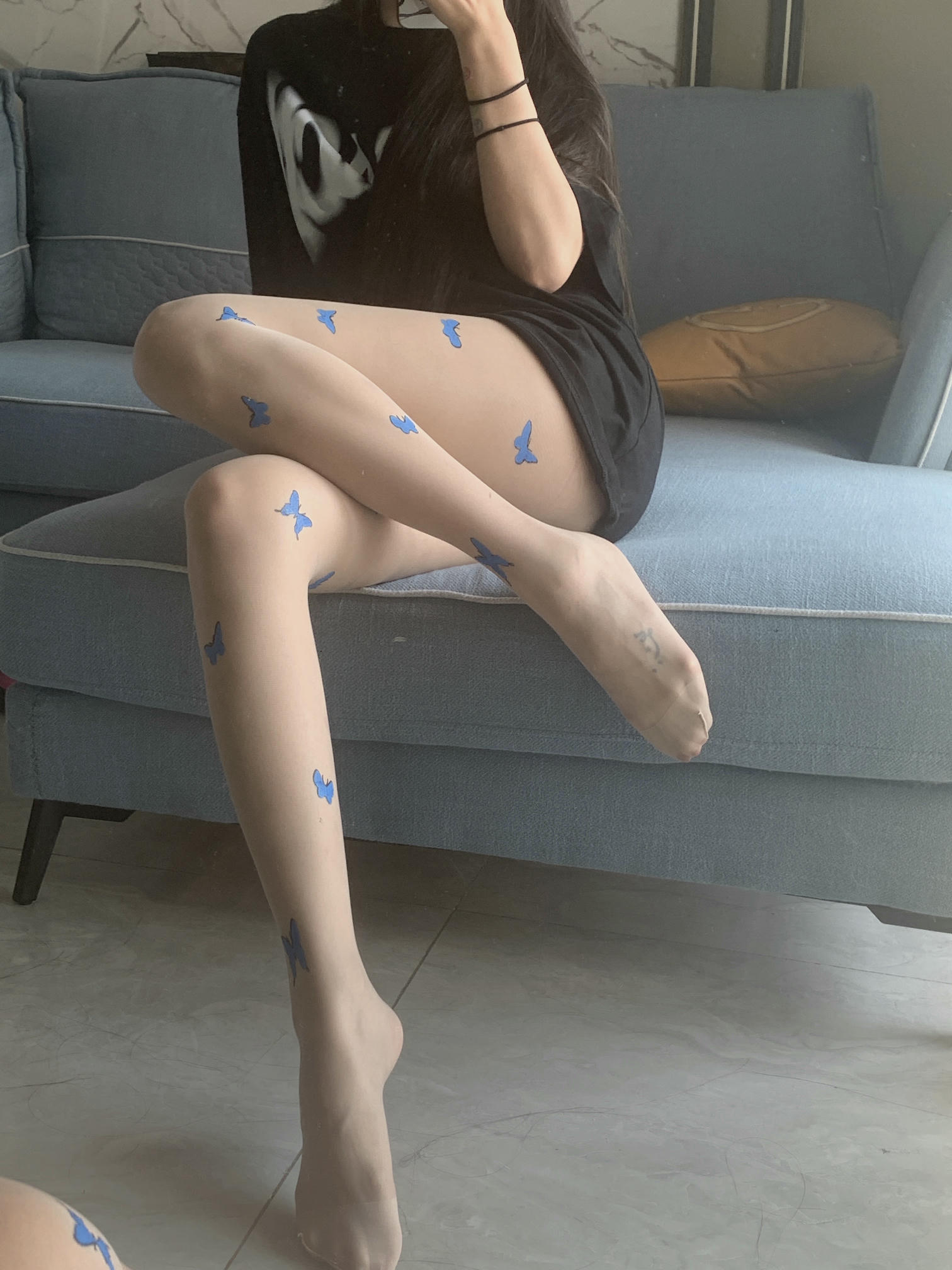 粉色的猪陈佩奇微密圈-078 蝴蝶黑丝袜女夏日系JK黑色连裤袜子ins潮网红春秋白丝_第1集