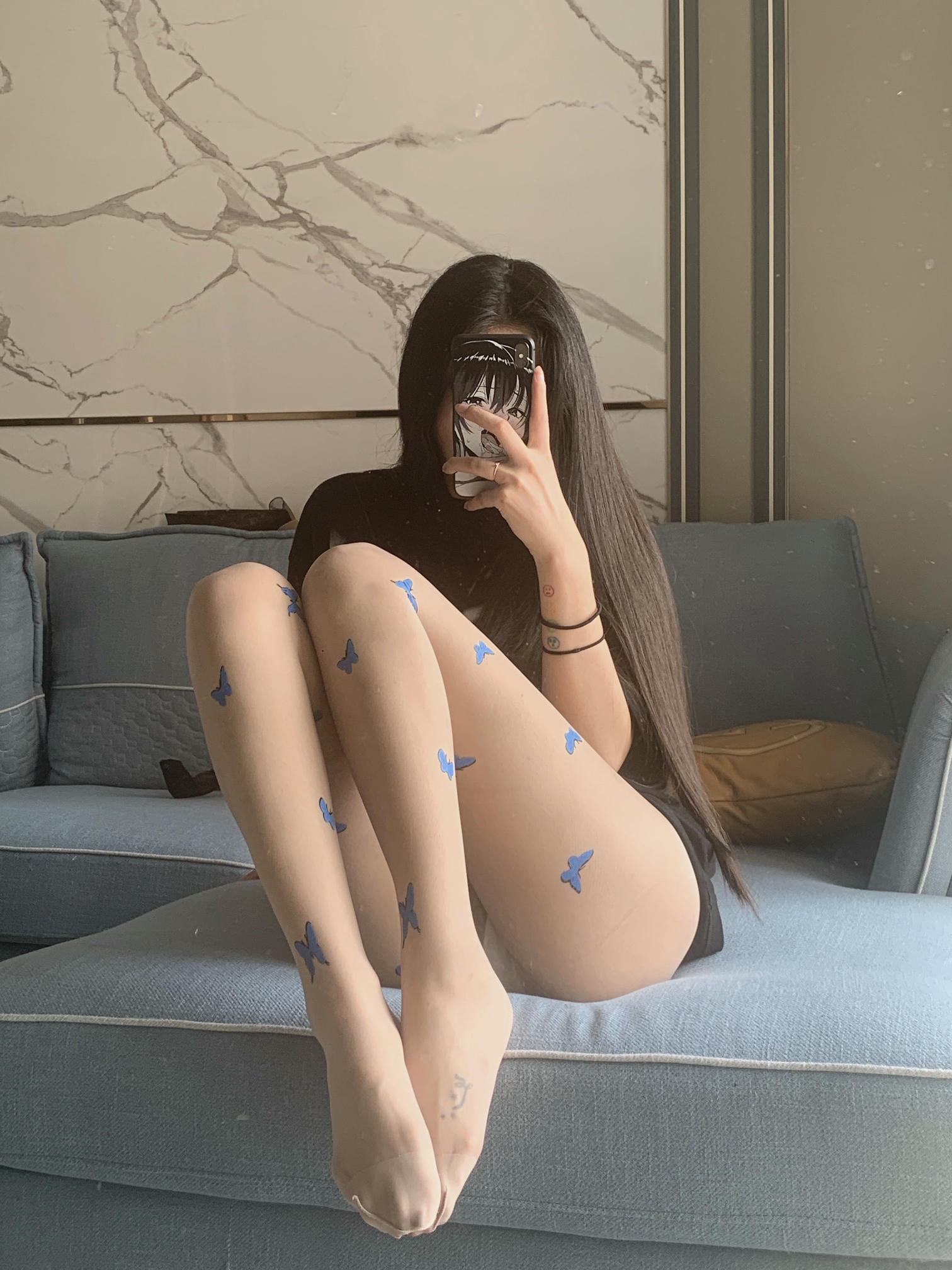粉色的猪陈佩奇微密圈-078 蝴蝶黑丝袜女夏日系JK黑色连裤袜子ins潮网红春秋白丝_第1集