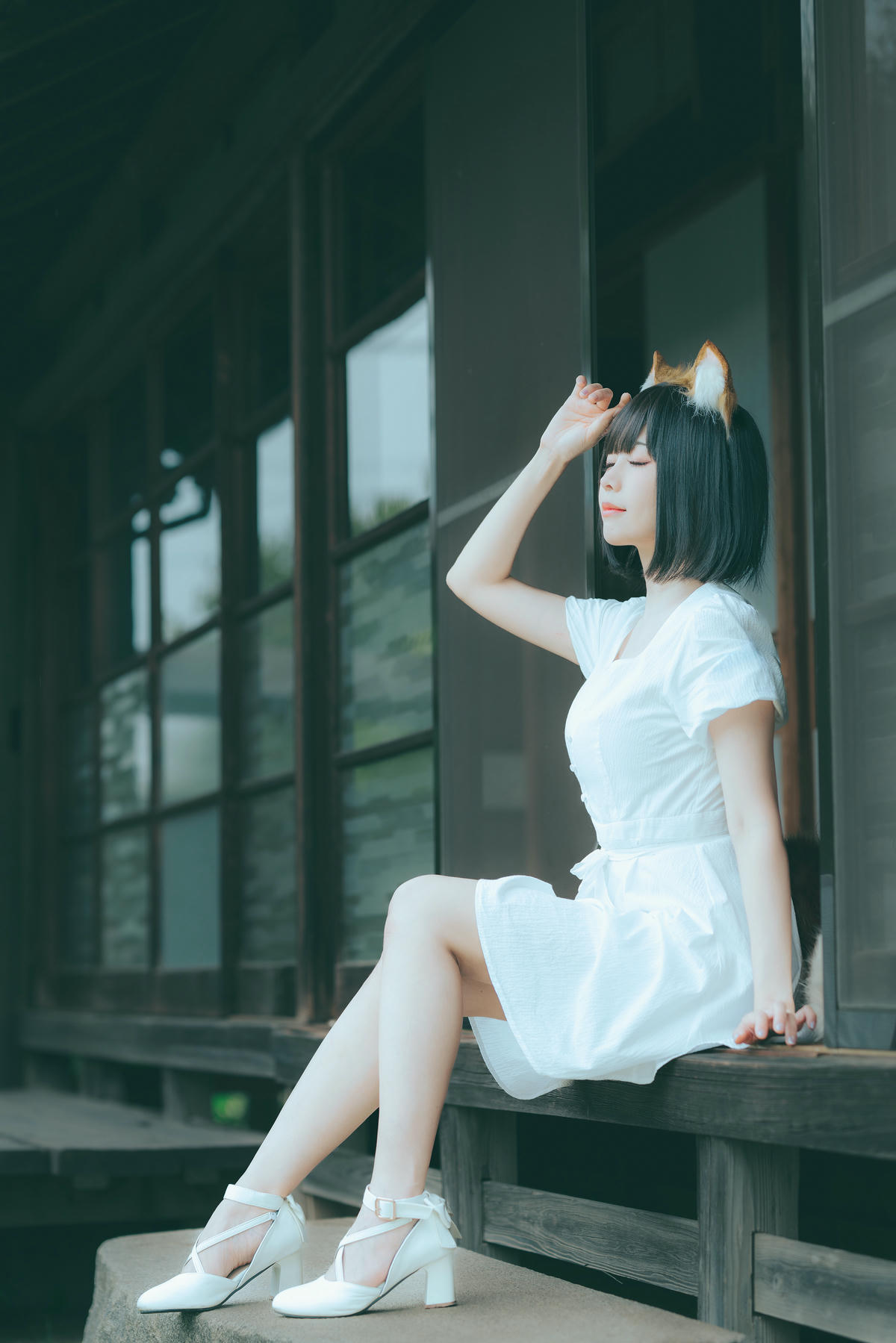 ElyEE子 NO.128 23.July B-Dongitsune White dress 白洋裝狐少女[59P-2V-167M]_第3集