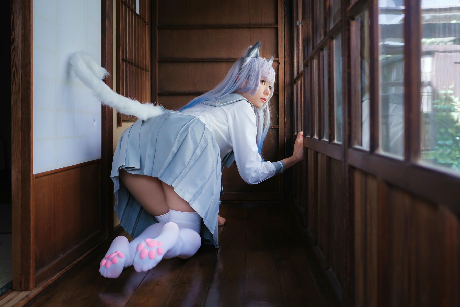 ElyEE子 NO.143 April-Tier 3 [113P5V 424MB]-B.Veranda White Cat緣廊白貓_第1集