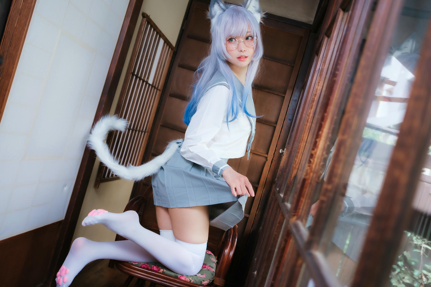 ElyEE子 NO.143 April-Tier 3 [113P5V 424MB]-B.Veranda White Cat緣廊白貓_第1集