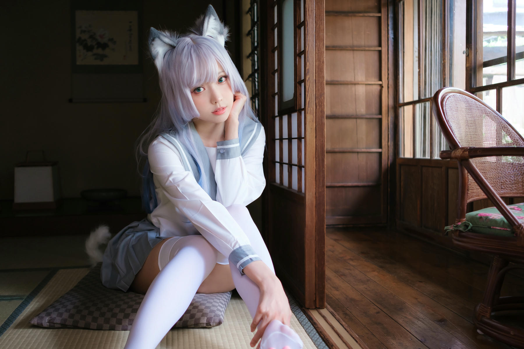 ElyEE子 NO.143 April-Tier 3 [113P5V 424MB]-B.Veranda White Cat緣廊白貓_第1集