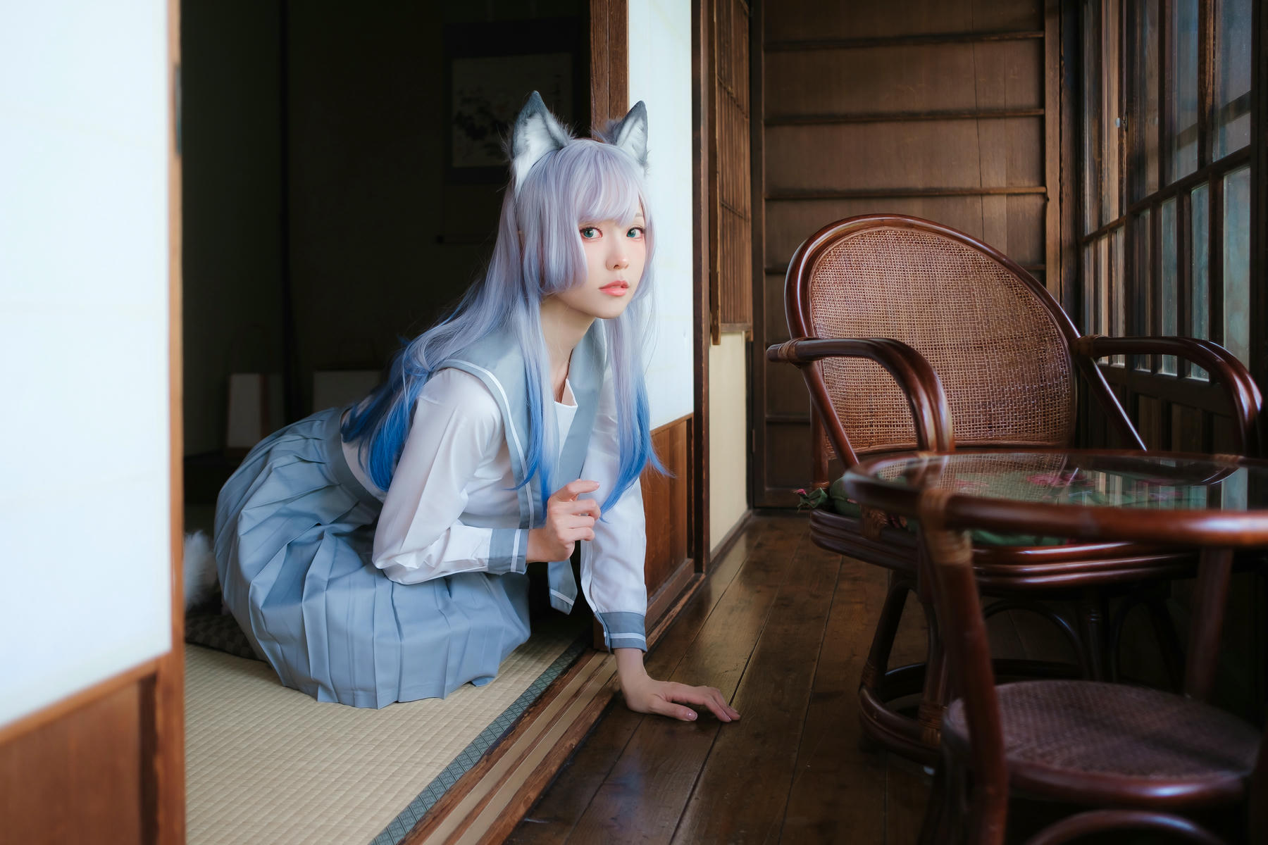 ElyEE子 NO.143 April-Tier 3 [113P5V 424MB]-B.Veranda White Cat緣廊白貓_第1集