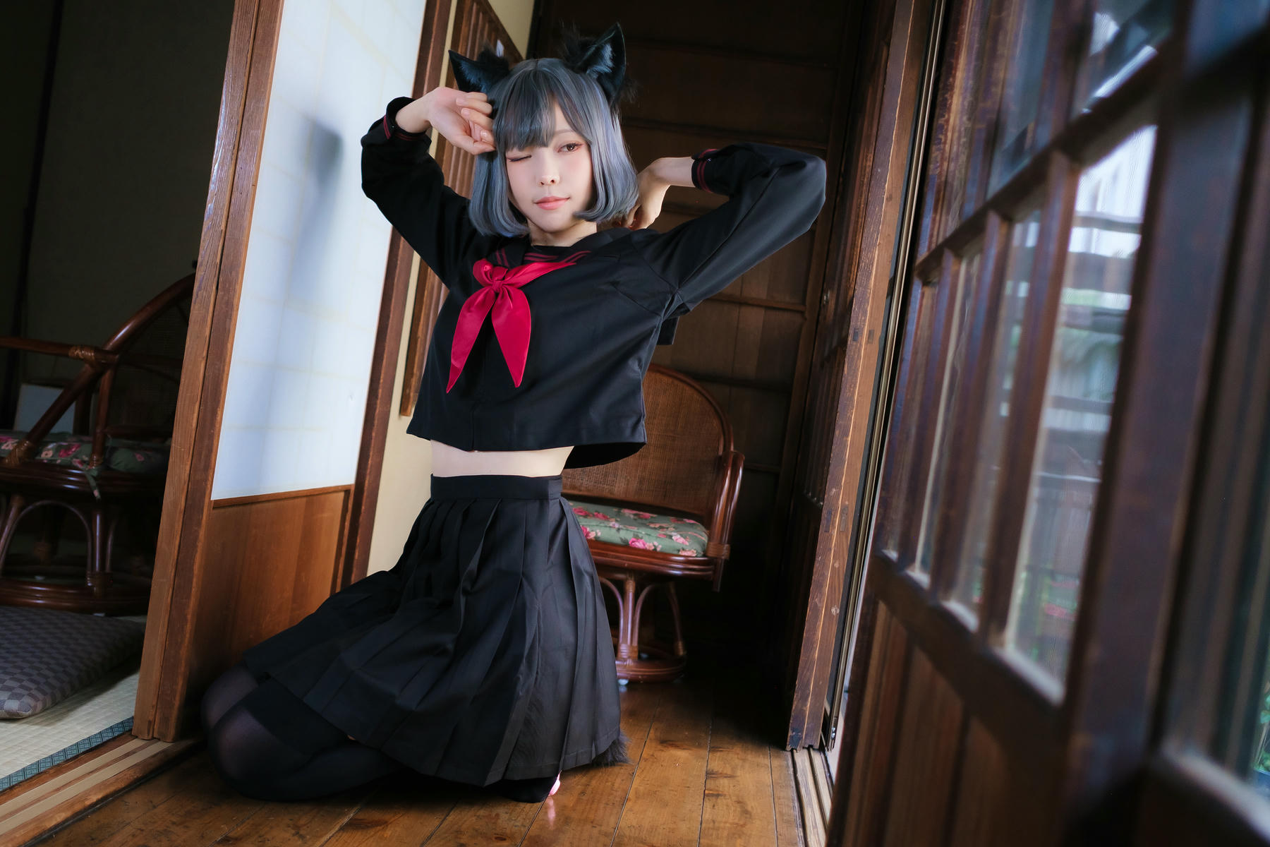 ElyEE子 NO.143 April-Tier 3 [113P5V 424MB]-C.Veranda Black Cat緣廊黑貓_第1集