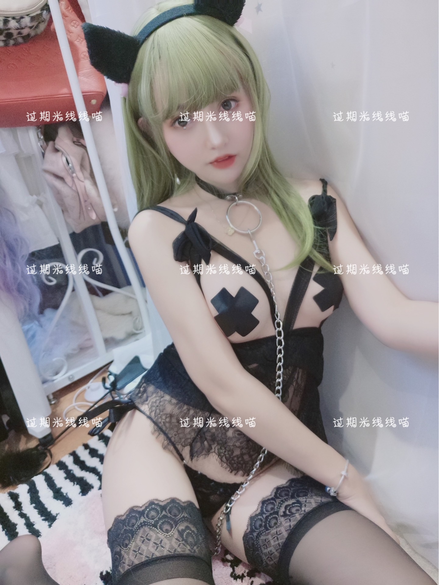 过期米线线喵 NO.022 绿 [28P-11MB]_第1集