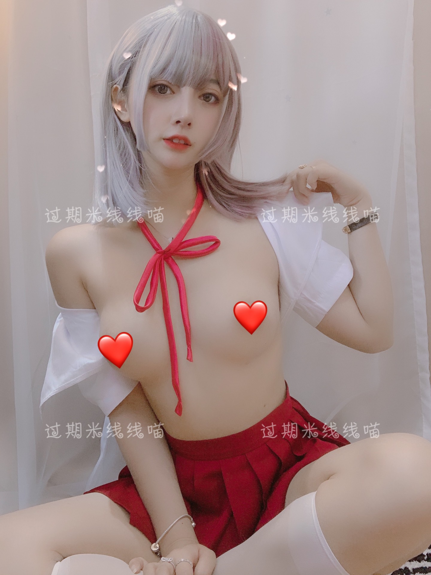 过期米线线喵 NO.052 红色JK [17P-6MB]_第1集