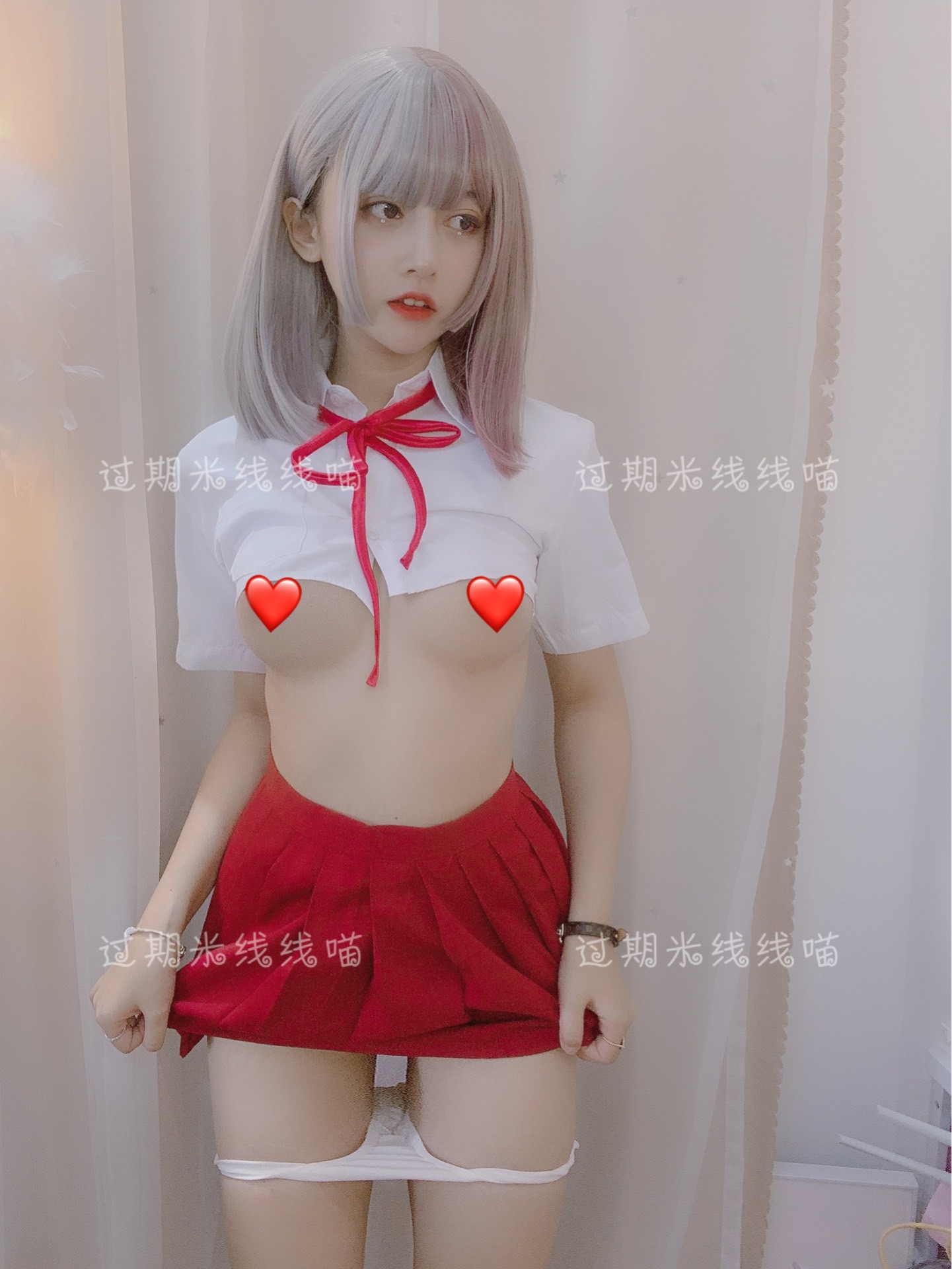 过期米线线喵 NO.052 红色JK [17P-6MB]_第1集