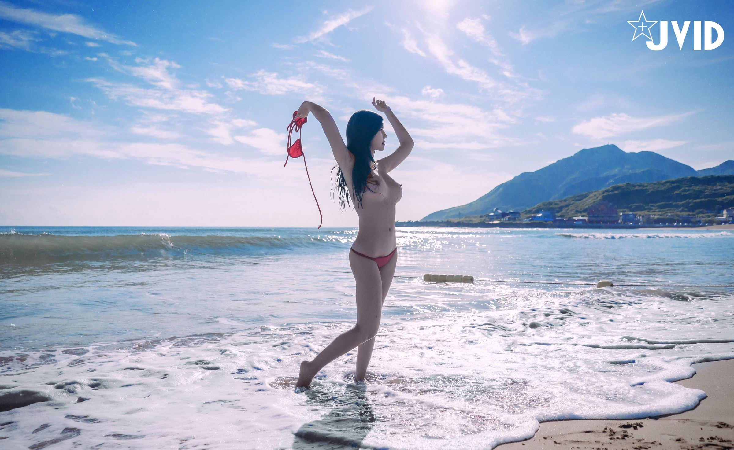JVID - 神似关之琳巨乳女神木木森的比基尼全裸沙滩 112P1V_第1集